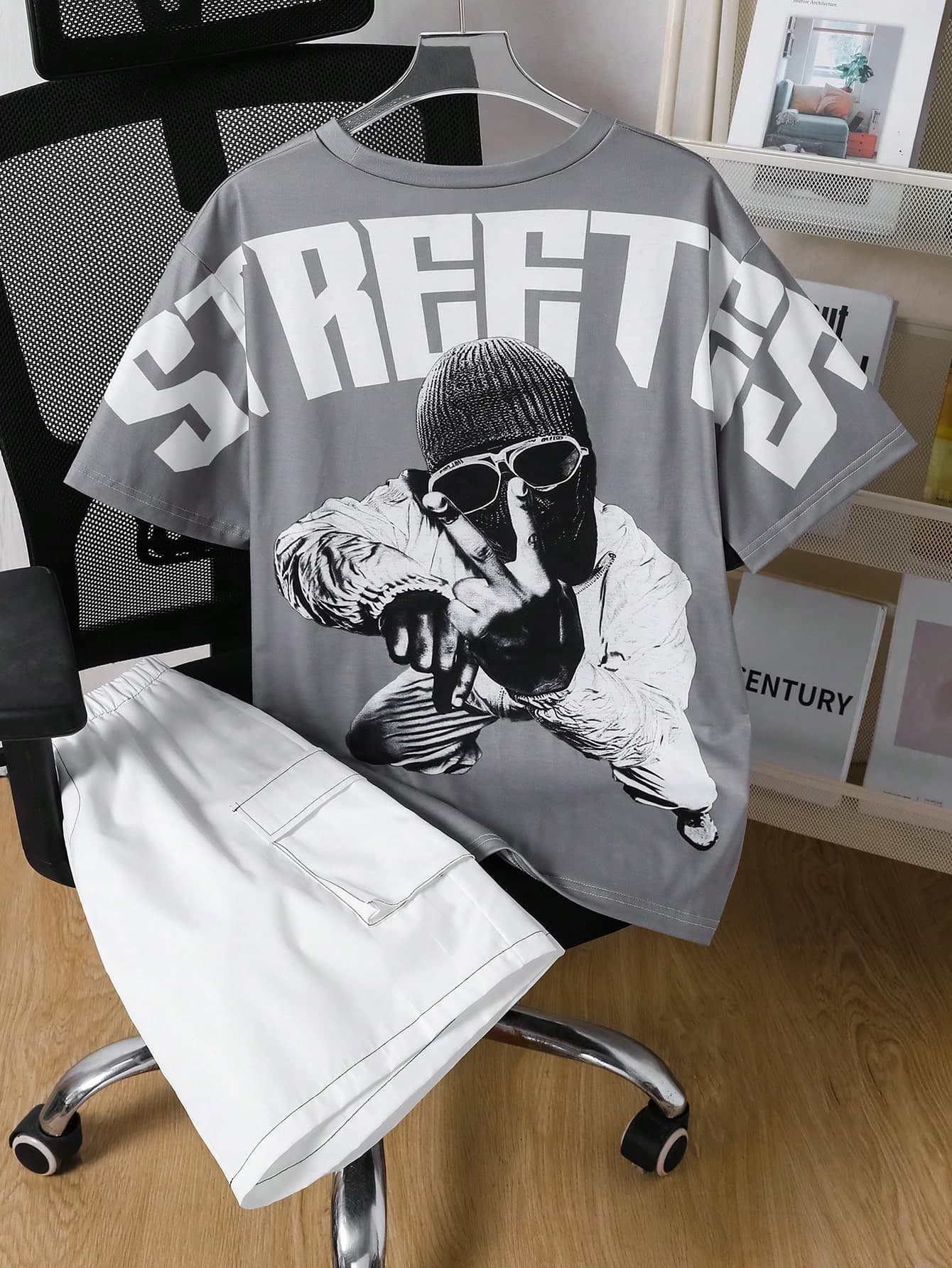 2pcs/Set Teenage Boys Vintage Portrait Graphic Loose Casual Comfortable T-Shirt And Shorts Set, Suitable For Daily Casual And Street Wear