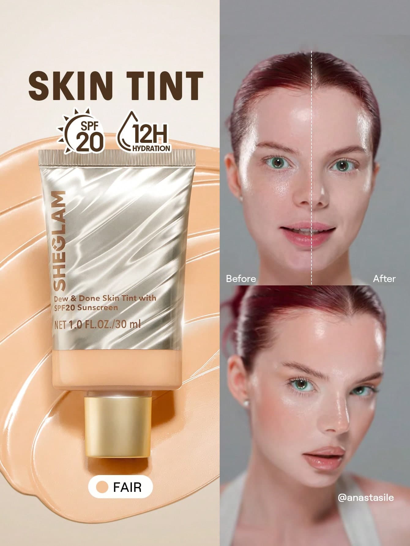 SHEGLAM Dew & Done Skin Tint With Spf20-Fair