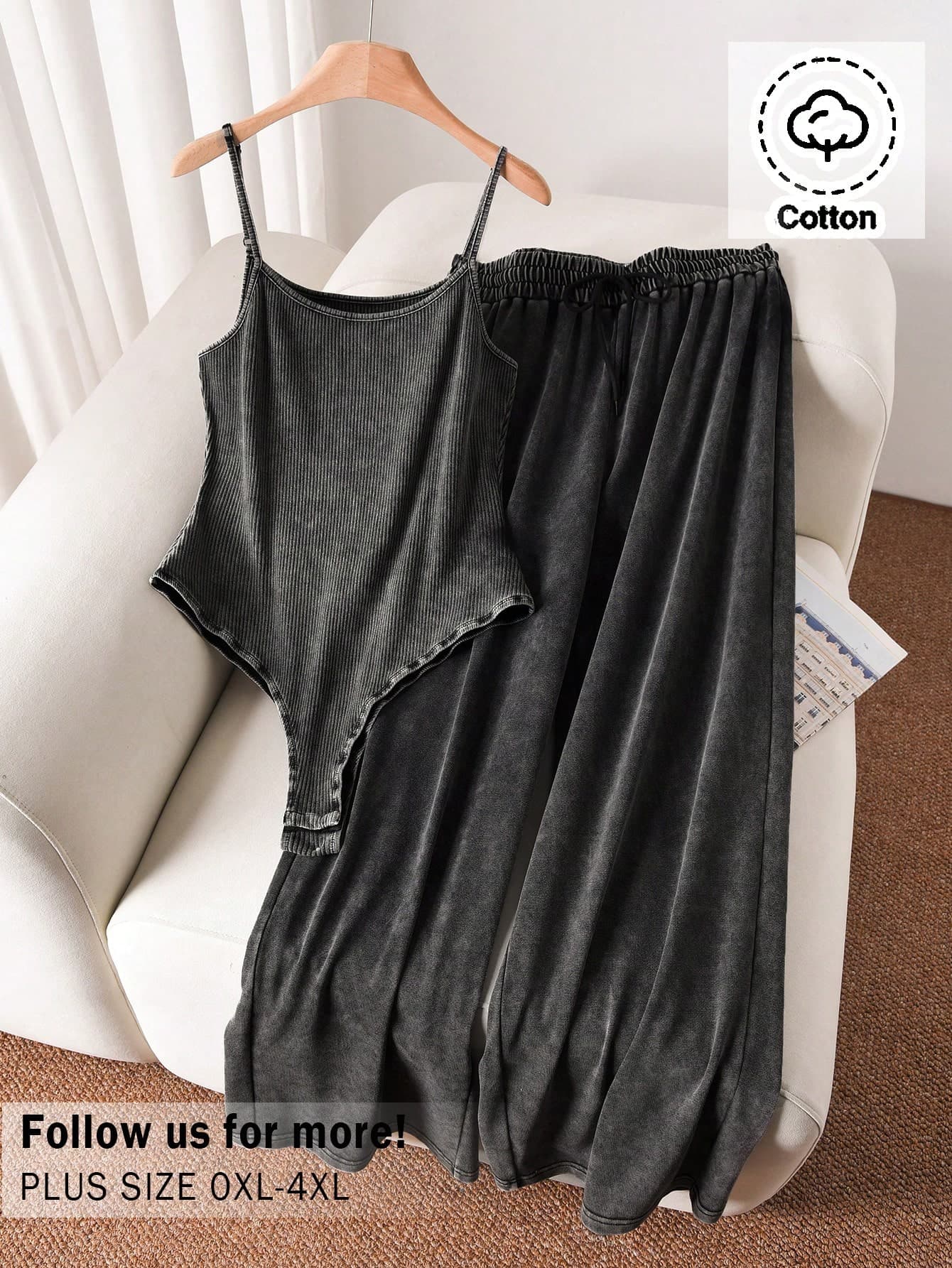 CosyJoli Plus Size Women Y2K Tie-Dye Jumpsuit And Wide Leg Pants Set, Casual Street Style Two Piece Comfy Summer 2 Pieces Sets Comfortable