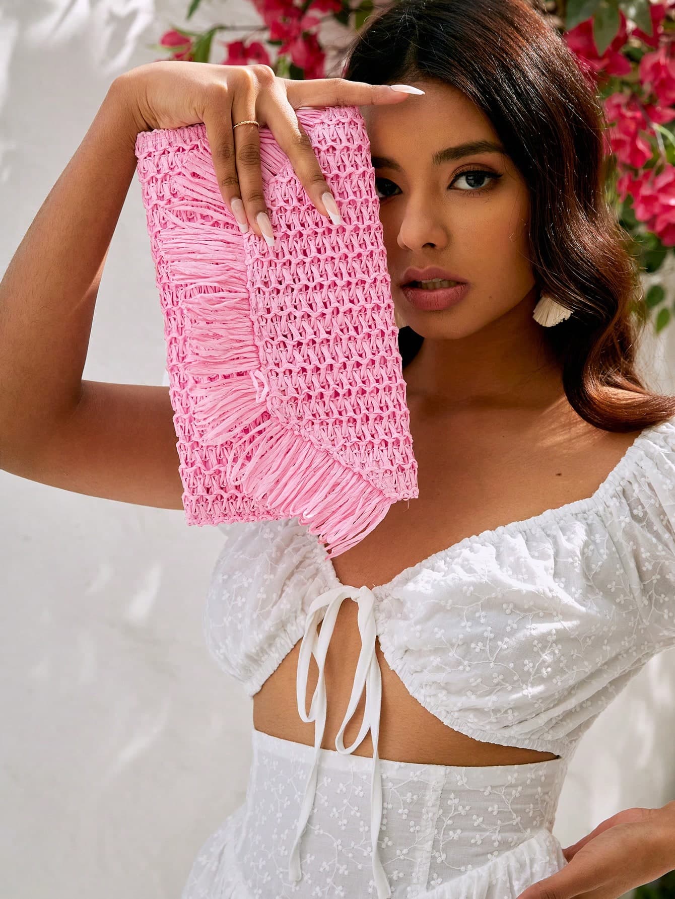 SHECARRY Woven Straw Clutch Bag For Teenagers, Fashionable Clutch Bags For Woman