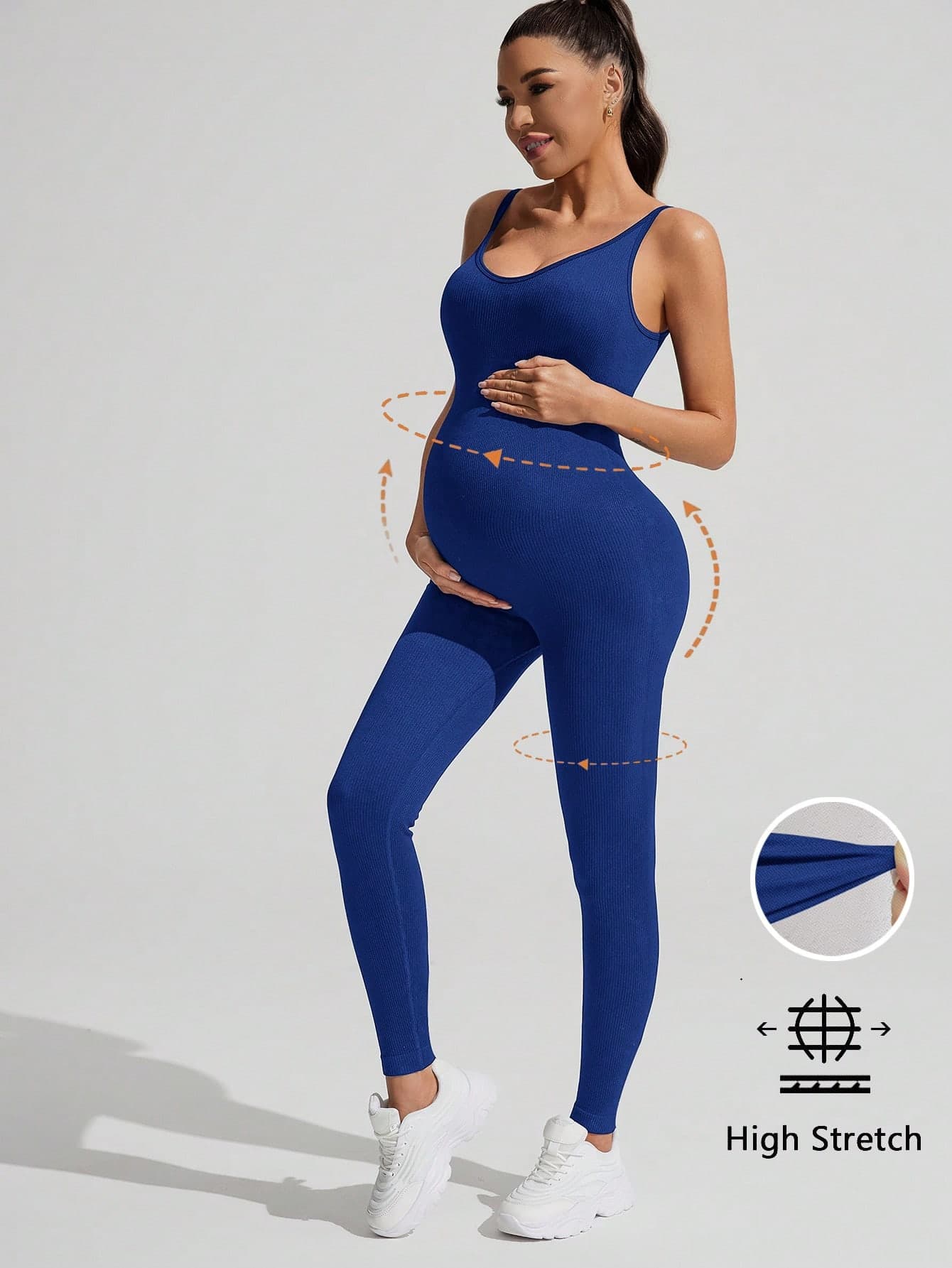 SHEIN Solid Color Sleeveless Maternity Jumpsuit, Maternity Jumpsuit, Maternity Wear,Word Cup