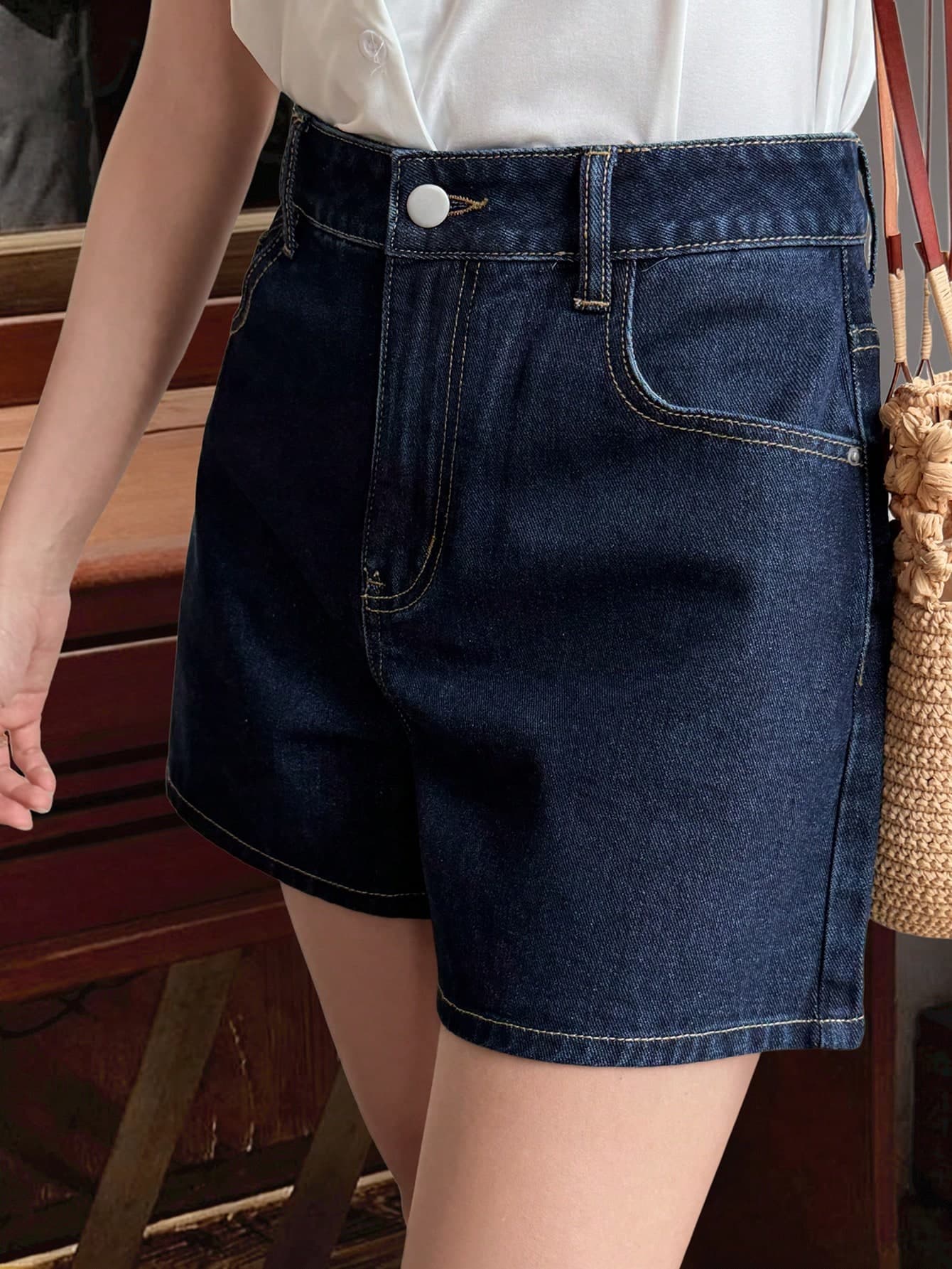 DAZY Women's Casual High Waist Denim Shorts Jorts
