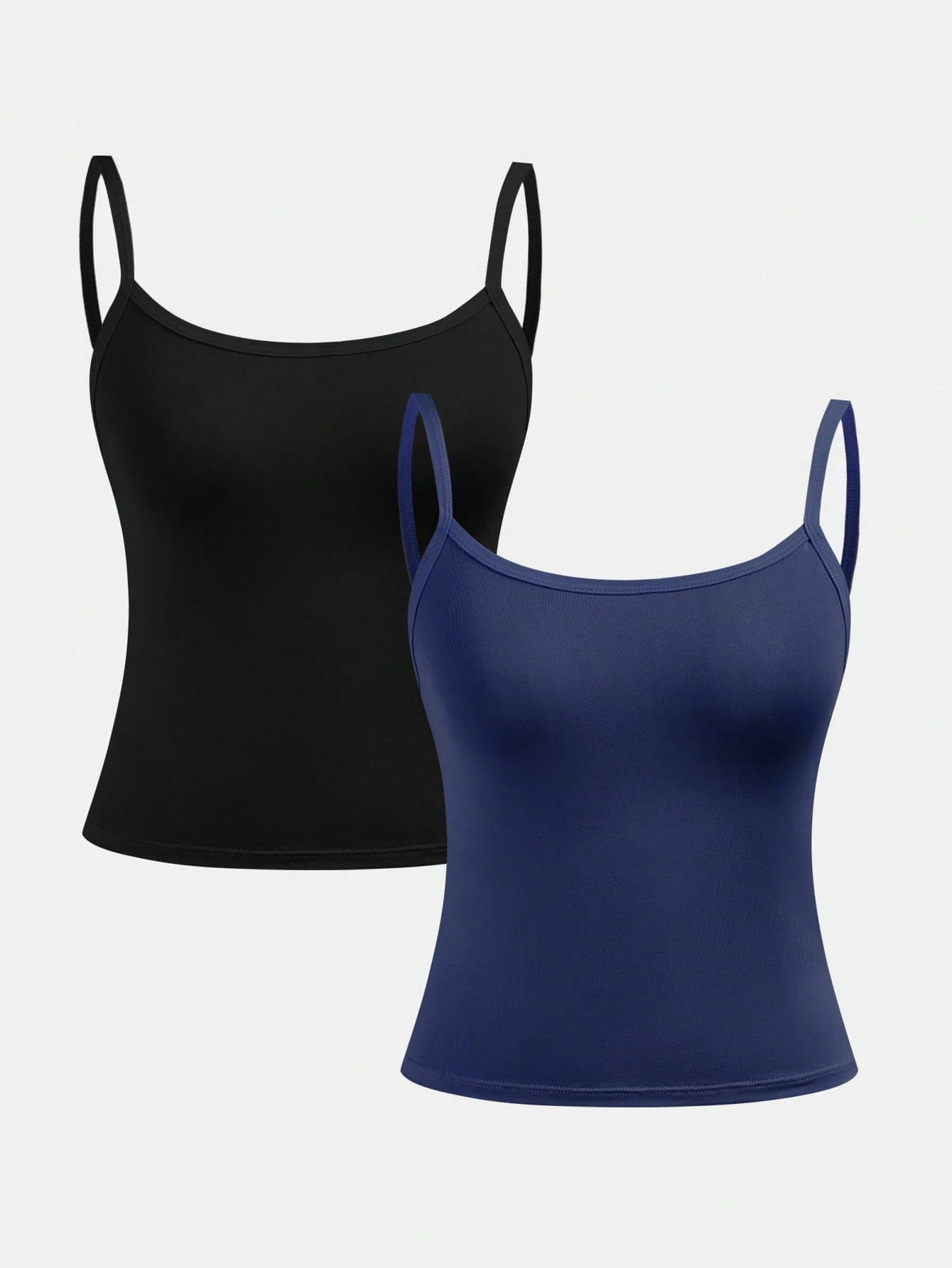 SHEIN Girlism 2pcs/Set Teen Girl Minimalist Comfortable Skin-Friendly Camisole Bra Set