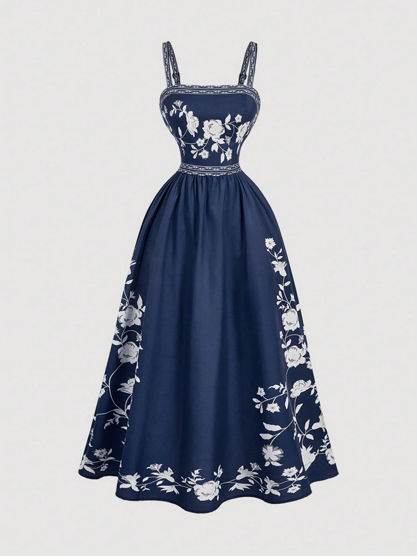 SHEIN MOD Women's Fashionable Romantic Floral Print Dress ,Summer Dress,Elegant Dress