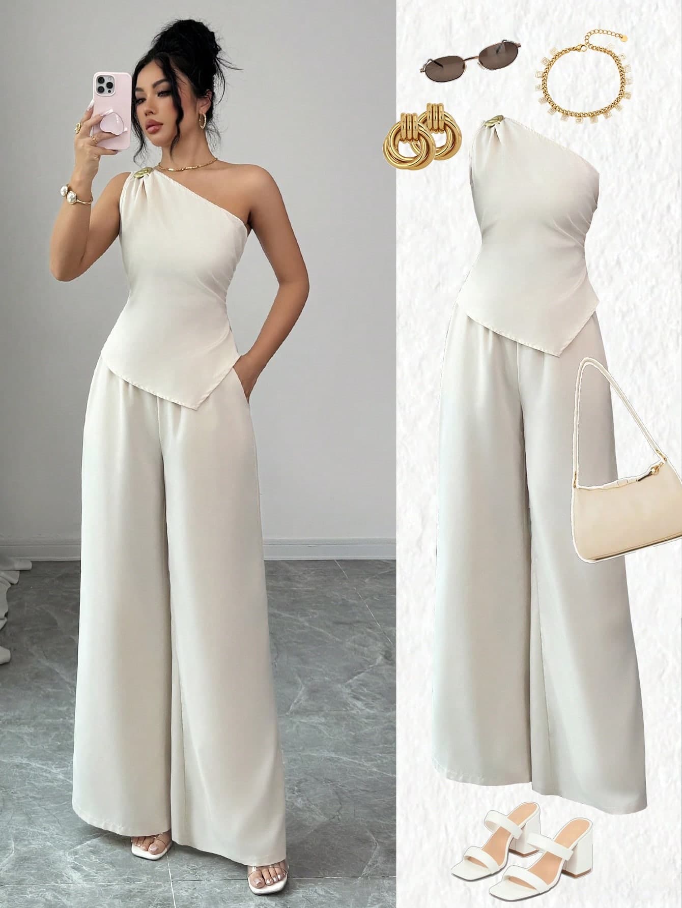 Elenzga Elegant And Fashionable Summer Two Pieces Set Woven By Women