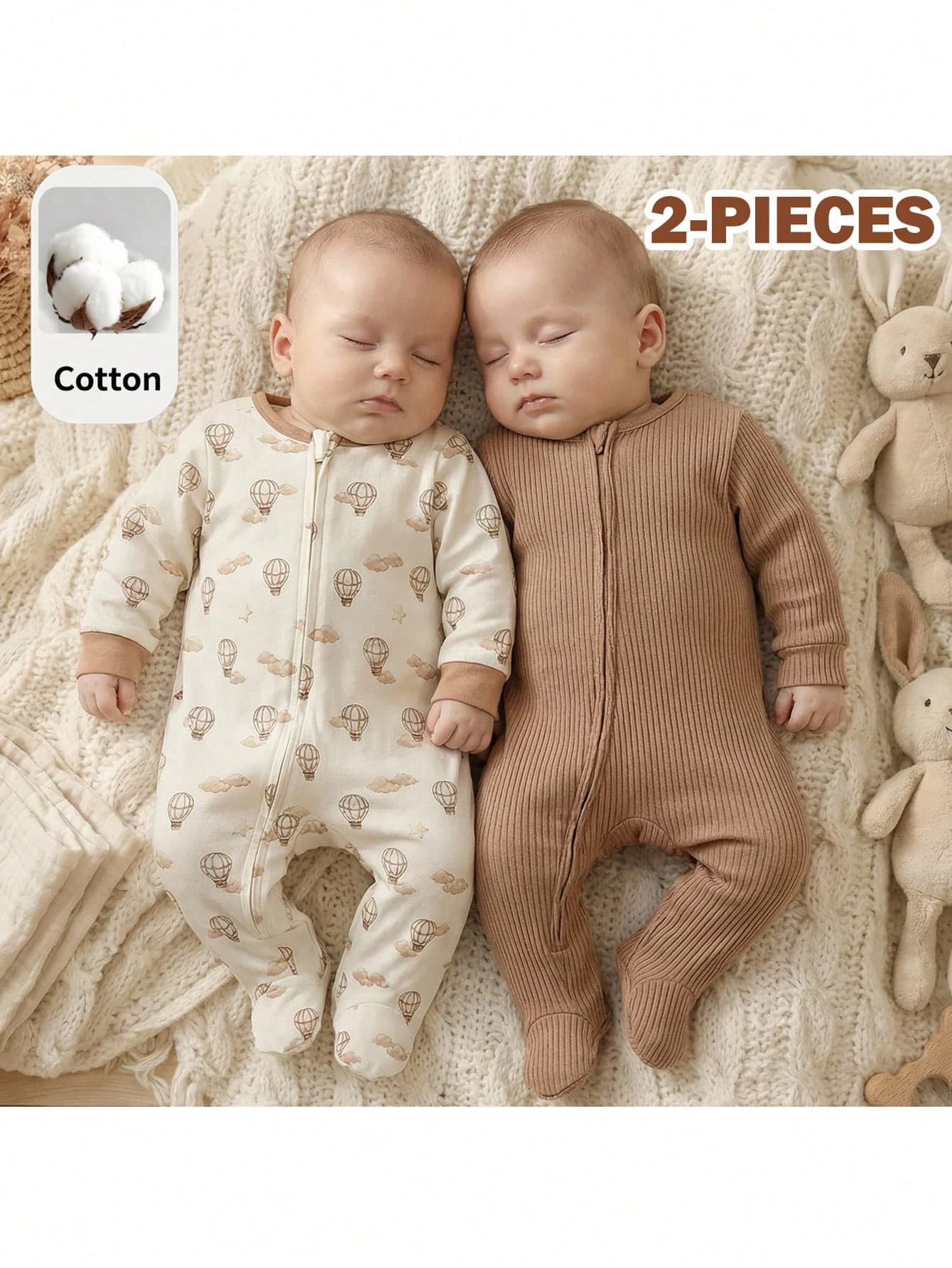 Loomiva Newborn Baby Girl Cartoon Bear Pattern Knitted Soft Round Neck Long Sleeve Romper & Pants 2pcs Set