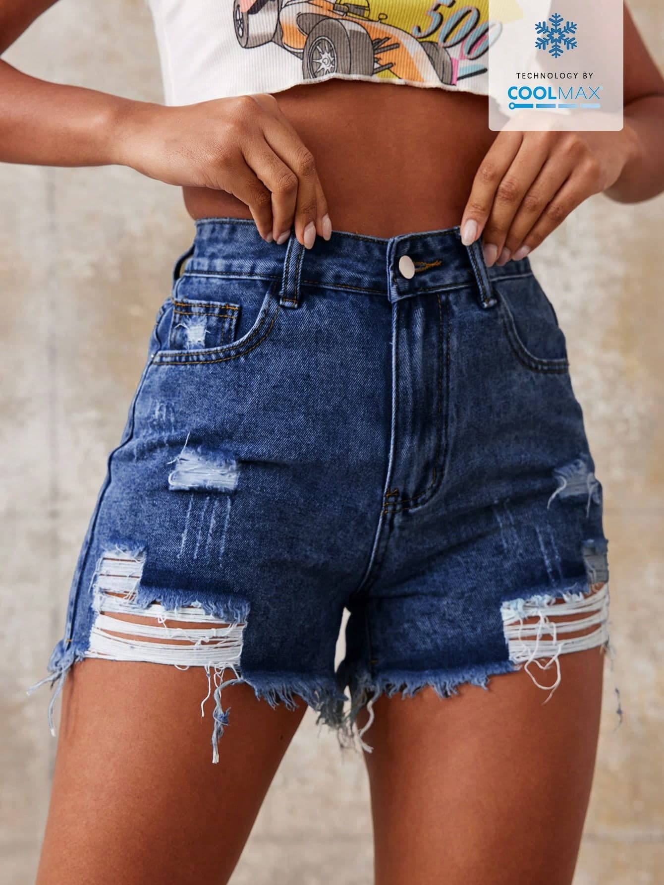 Rivivi Women's Casual Washed Distressed Denim Shorts, Summer