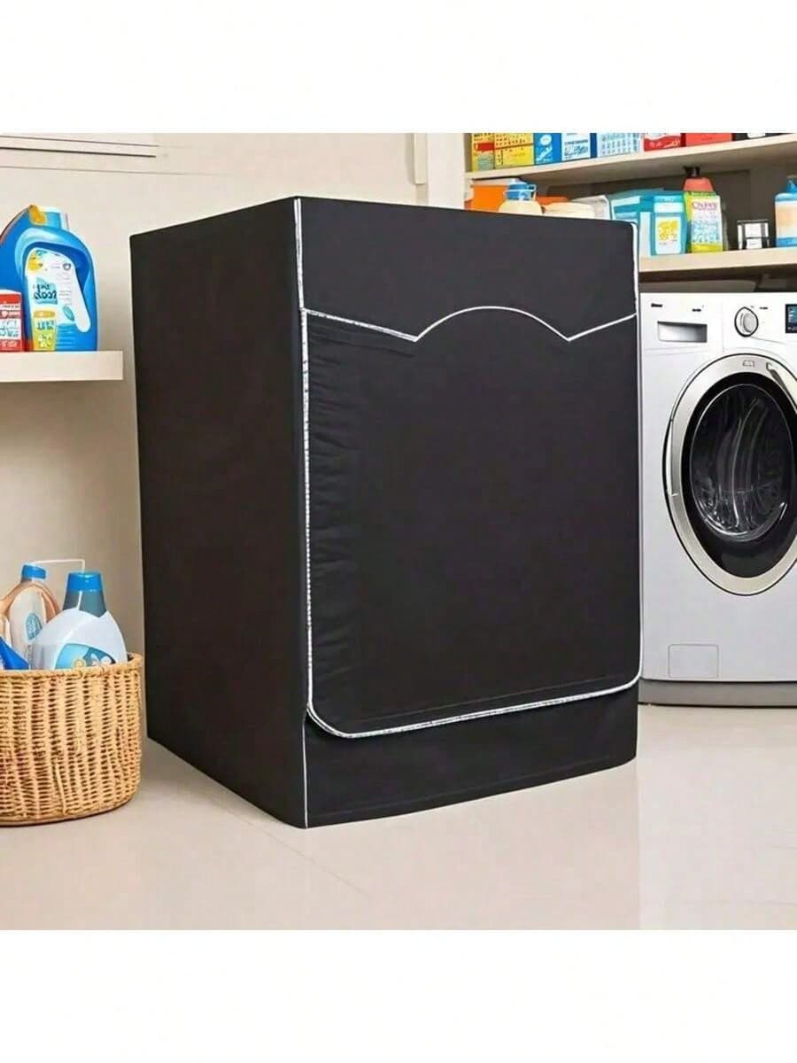 1-Piece Protective Cover For Drum Washing Machines/Dryers, Featuring Waterproof, Sunproof, And Dustproof Properties. Made Of Oxford Fabric With Adjustable Tie Straps, Suitable For Most Drum Washing Machines.