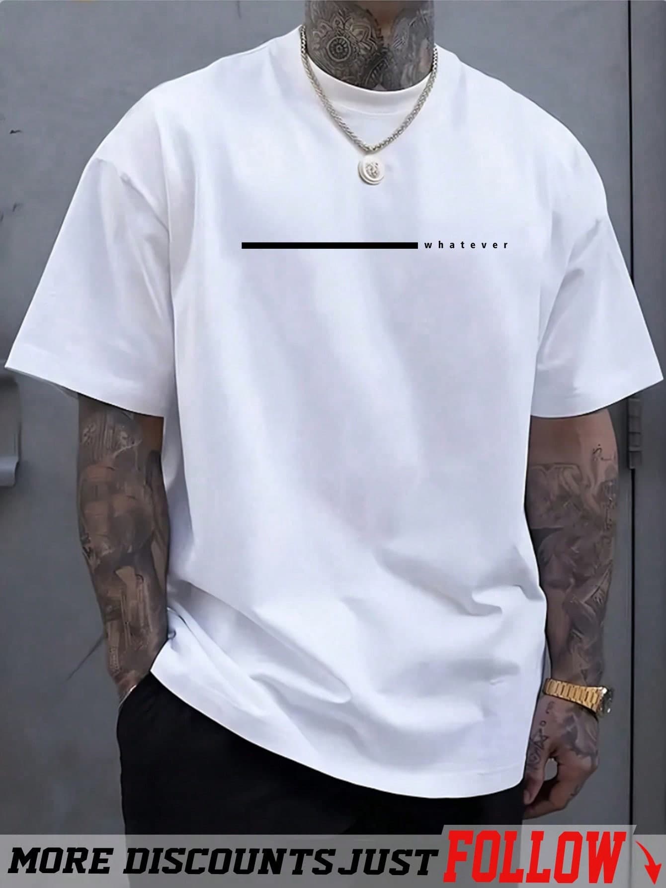 Manfinity Homme Men Slim Fit Letter Graphic Printed Crew Neck Short Sleeve Casual T-Shirt, For Friends