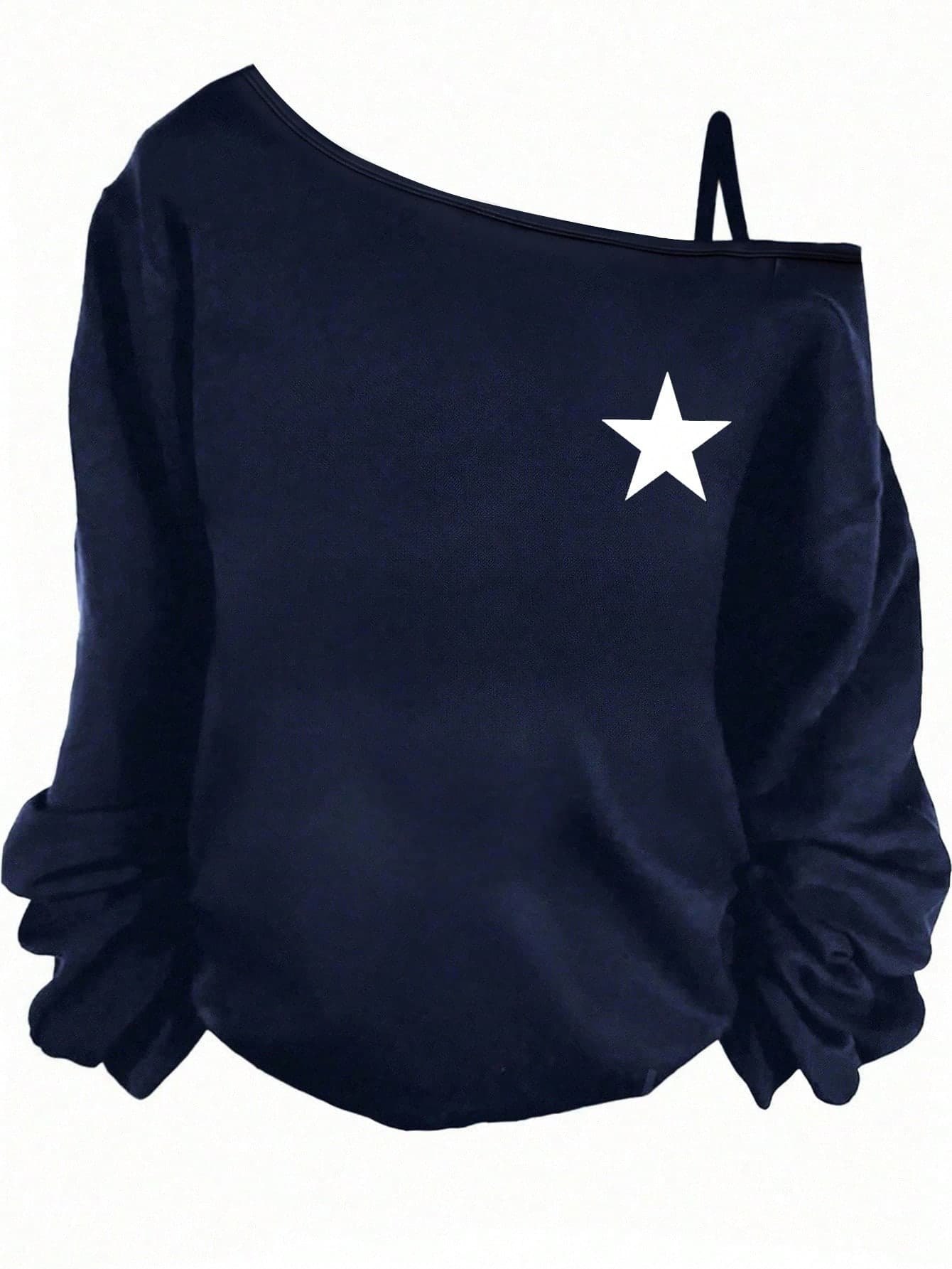 Girlism Teen Girls Casual Asymmetric Shoulder Strap Long Sleeve T-Autumn Shirt, Suitable For Summer, Casual, Sports, School