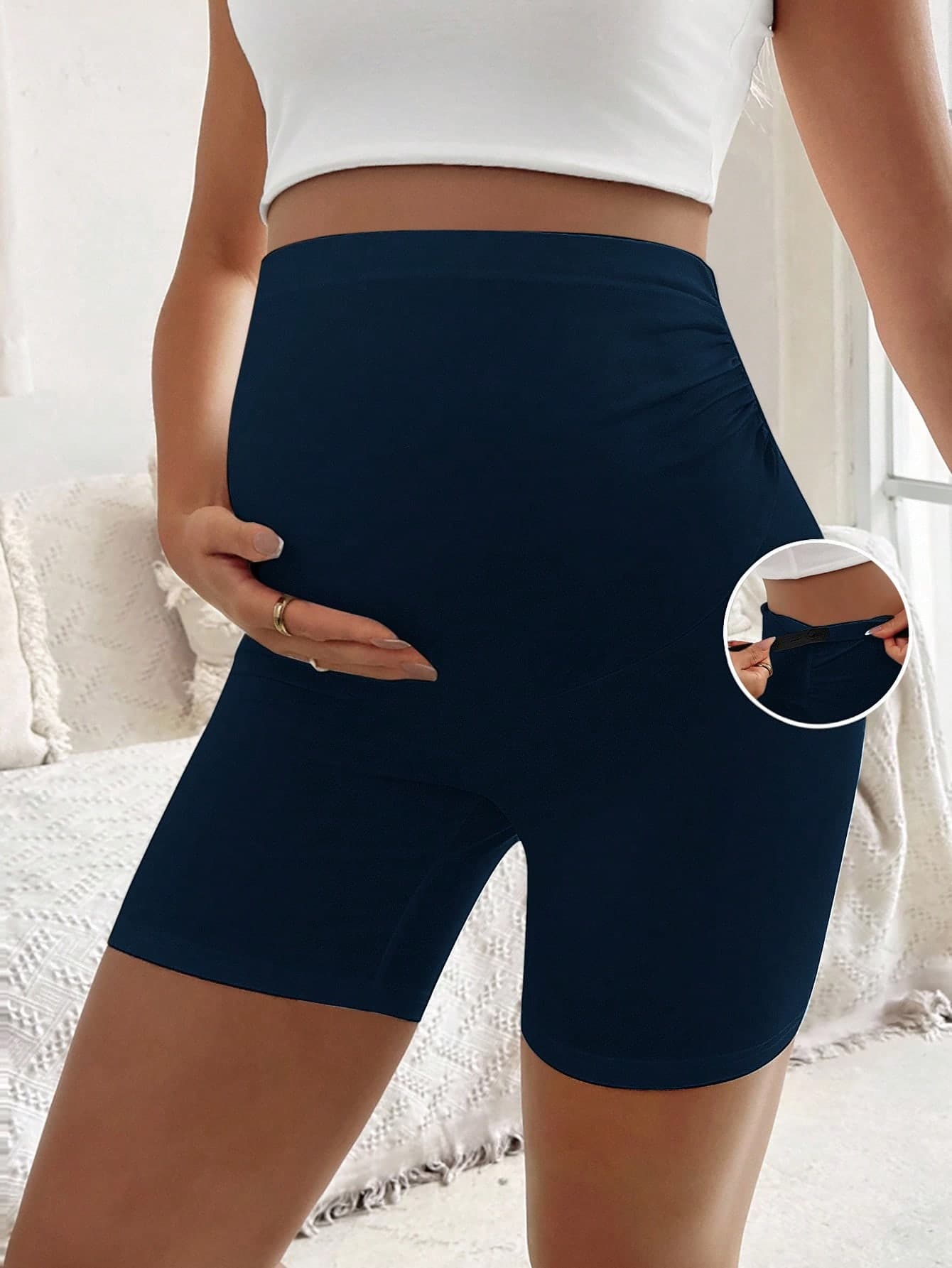 SHEIN Maternity Leggings Ruched Shorts