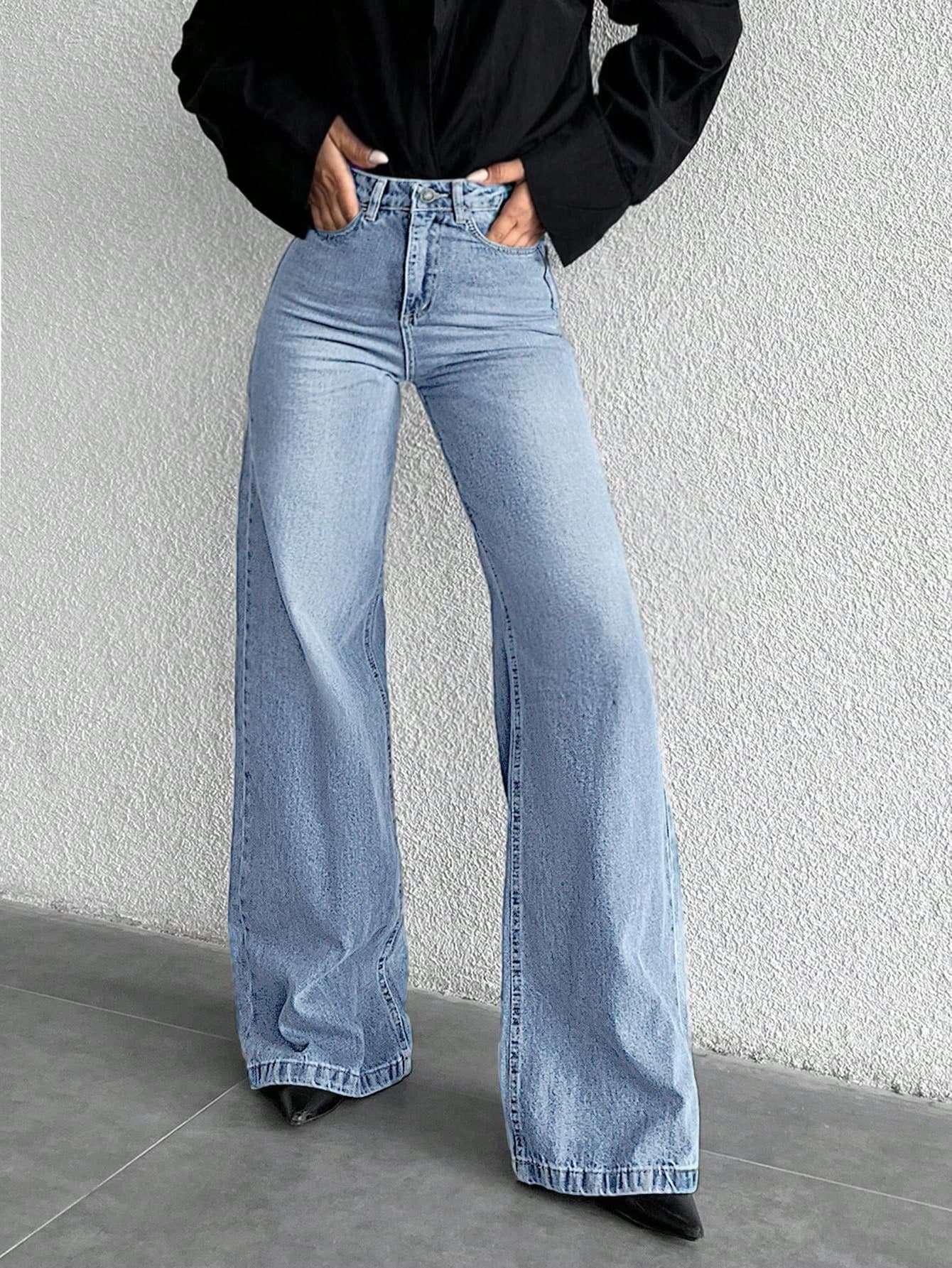 SHEIN Tall Women's Light-Colored Casual Everyday Denim Jeans