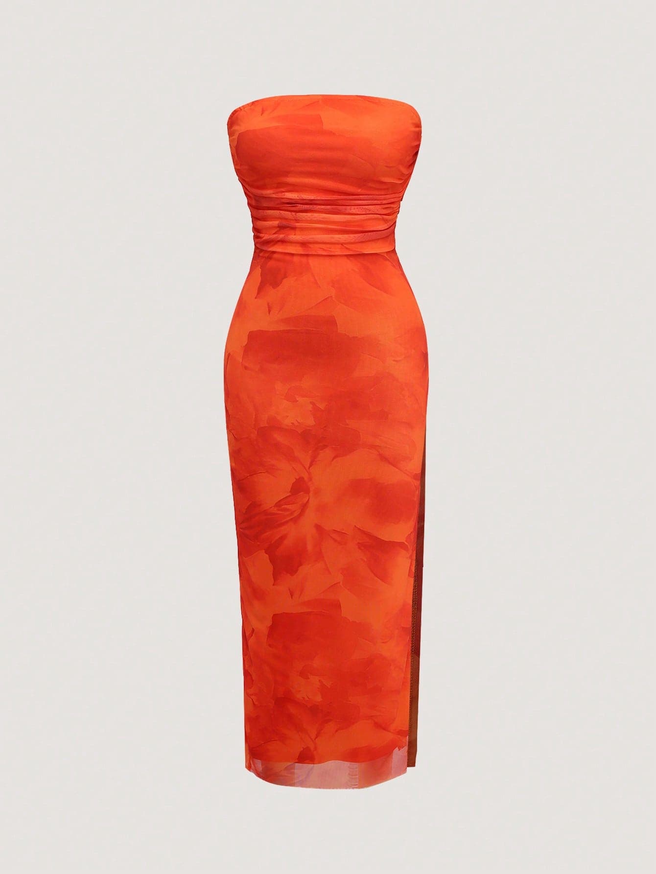Chiquease Summer Casual Elegant Floral Print Fish Tail Hem Strapless Dress Maxi Women Outfit