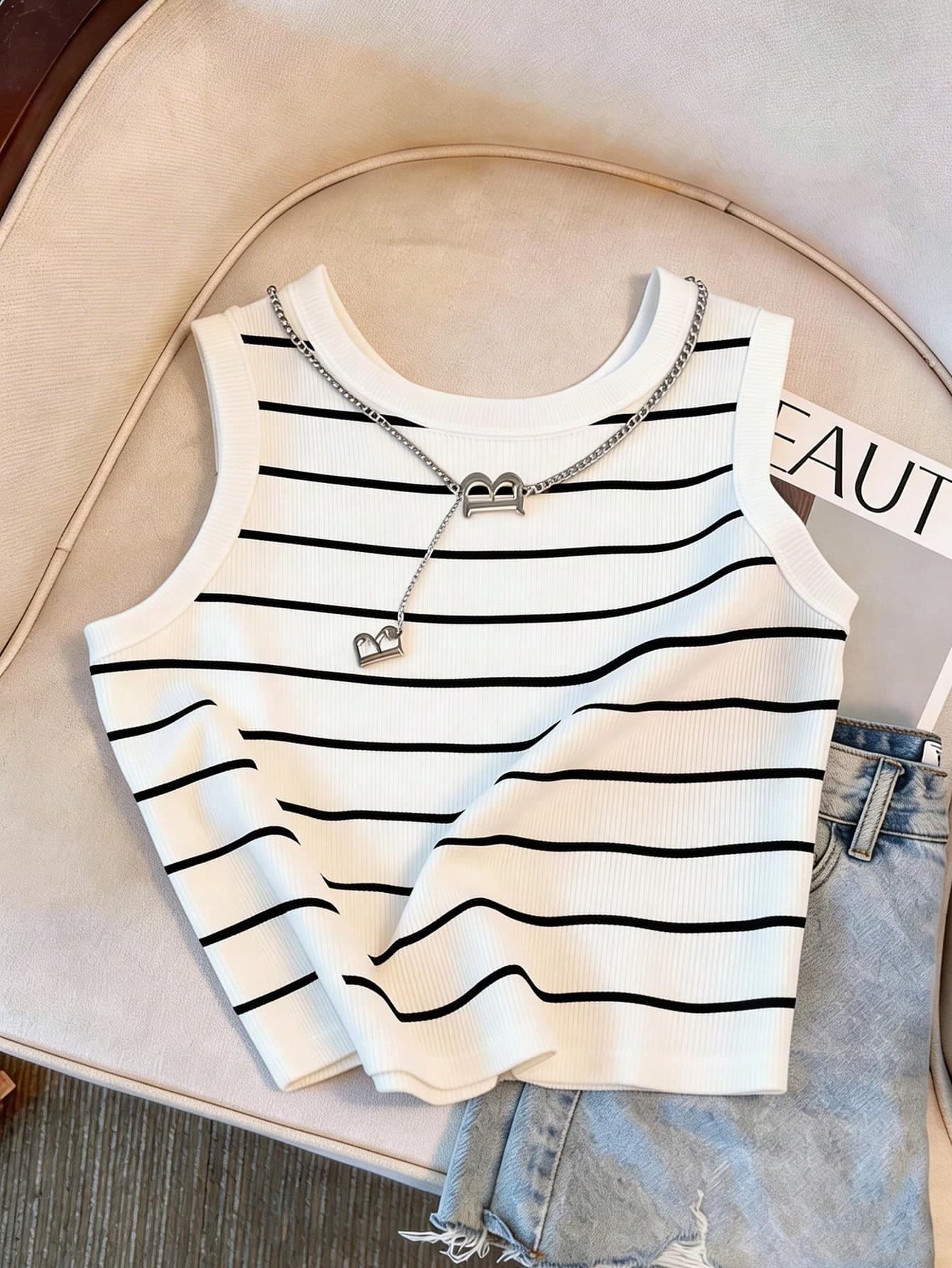 Resyla Striped Print Fitted Women Camisole