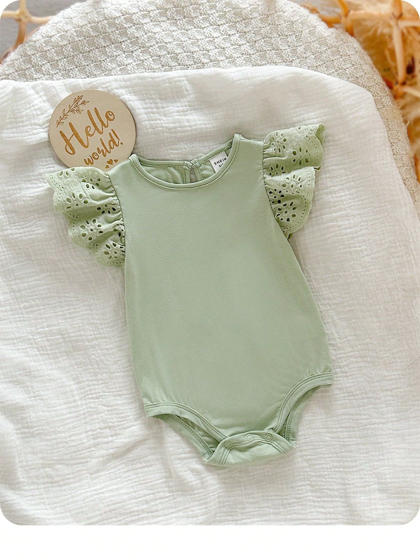Newborn Baby Girl Cute Knitted White Cap Sleeve Romper, Casual Summer