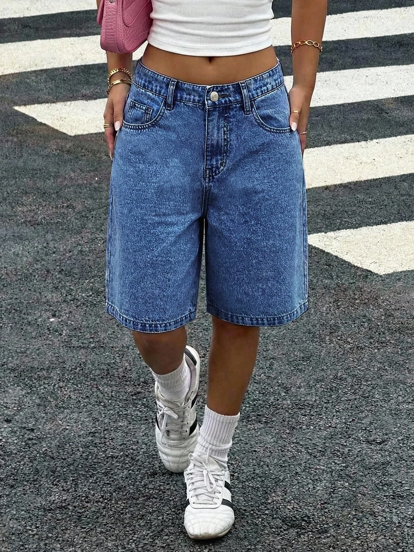 Teen Girls' Fashion Pocket Denim Shorts