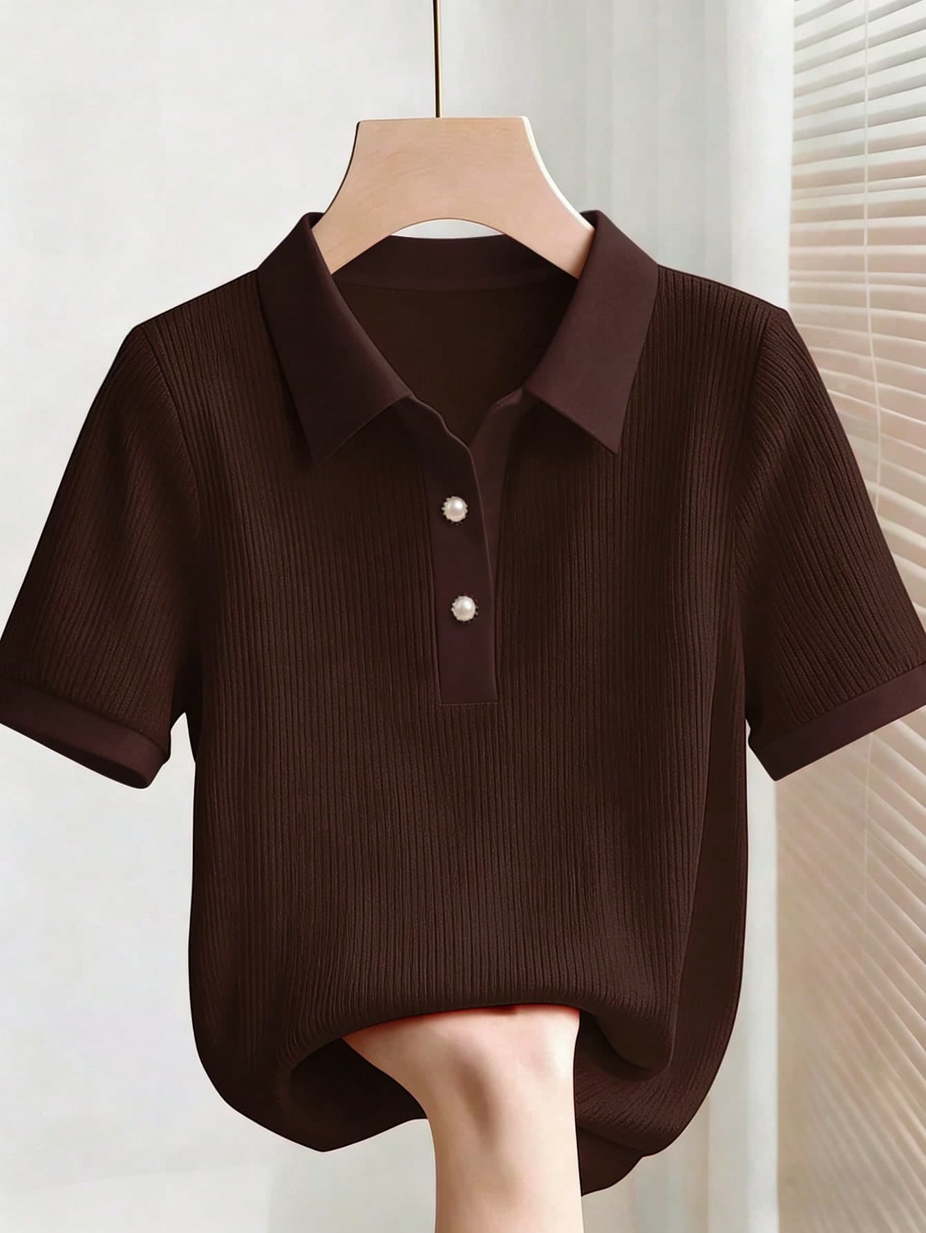 Franclia Women's Casual Elegant Solid Color T-Shirt
