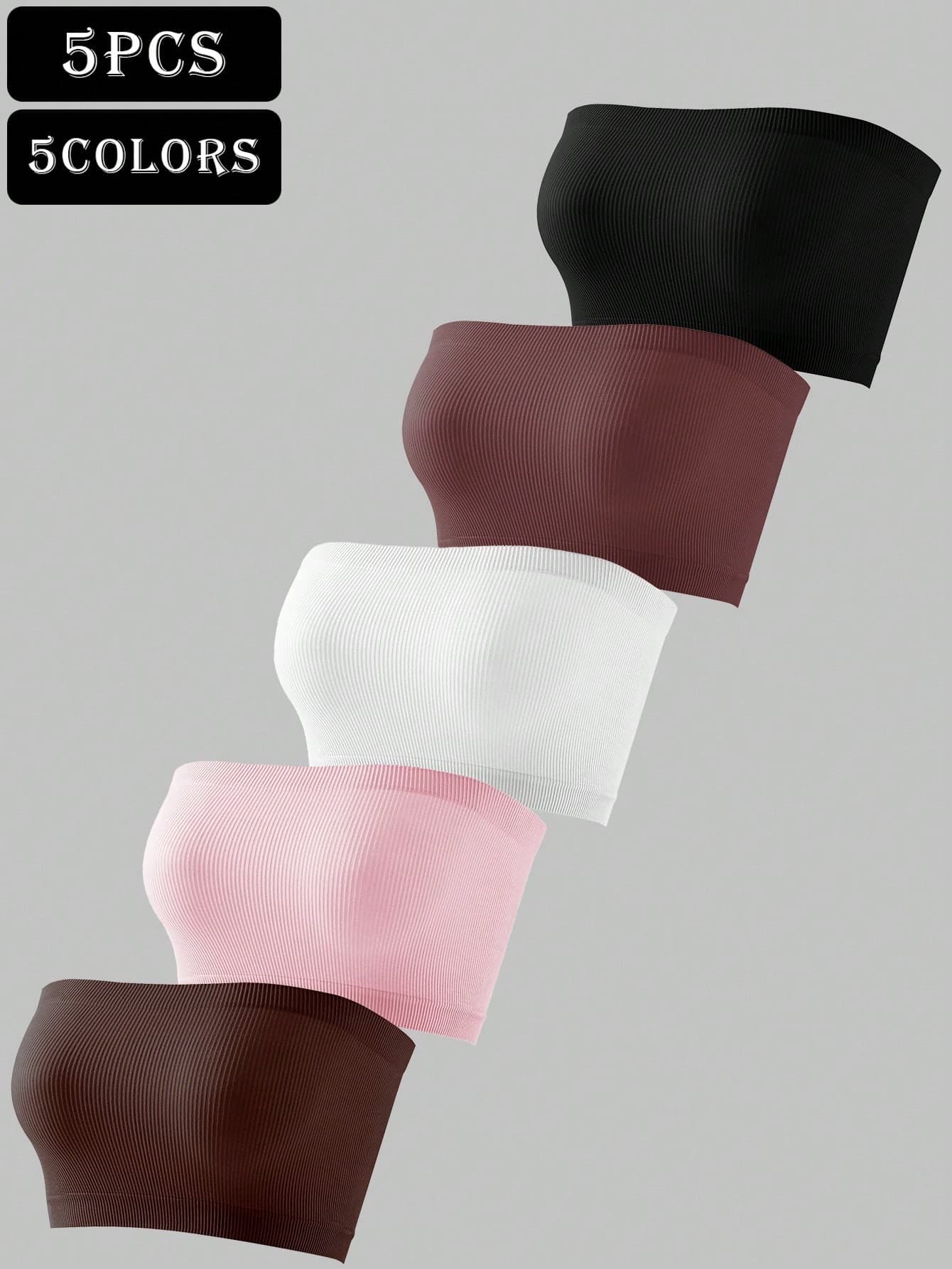 Moonlight&Mama 5pcs/Set Women Seamless Minimalist Solid Color Fashion Comfortable High Cost-Effective High Quality Maternity Camisole Bras