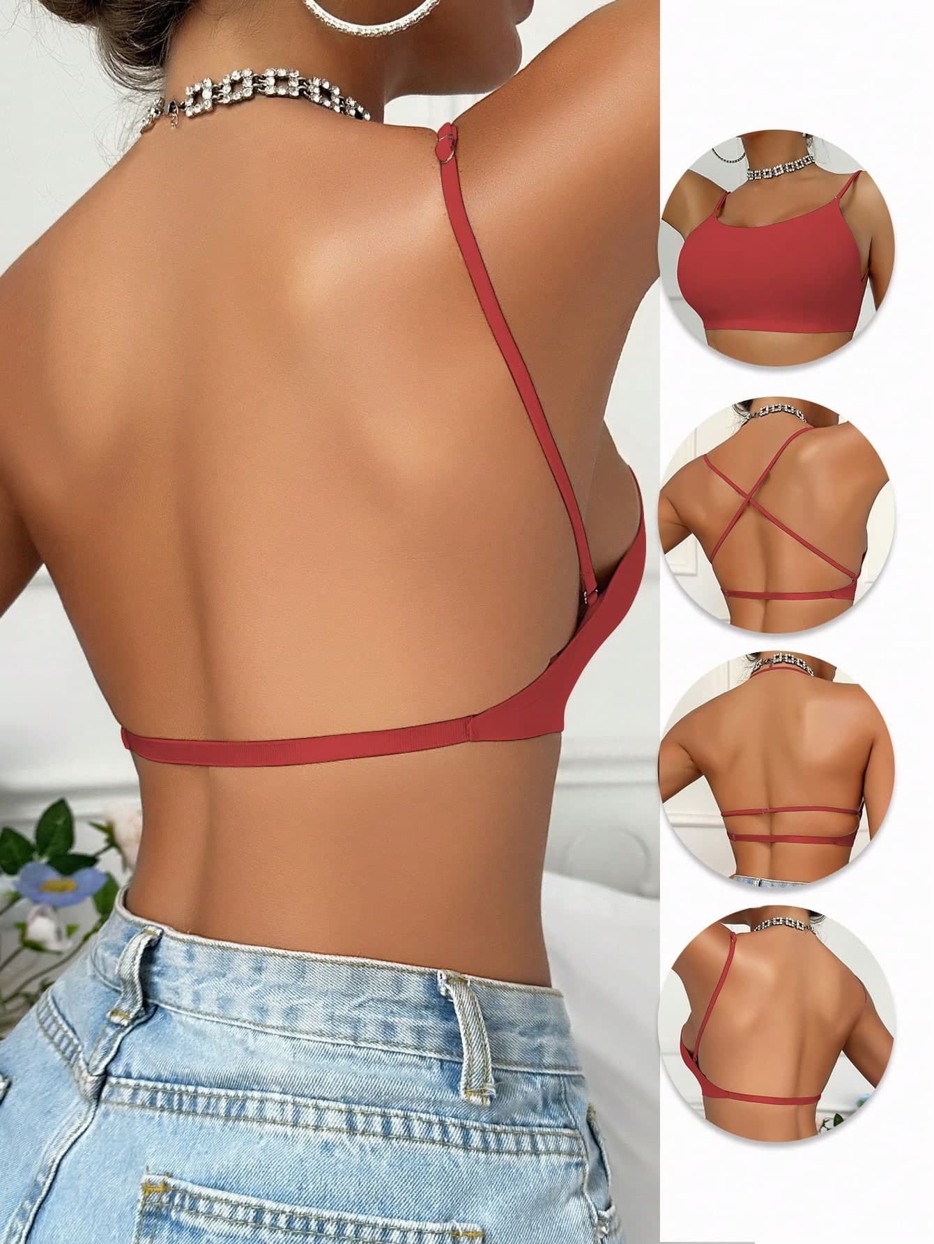 DesireSculpt Sexy Backless Seamless Bra, Bridal Lingerie, Women Bust Pads, Adjustable Straps For Versatile Wear
