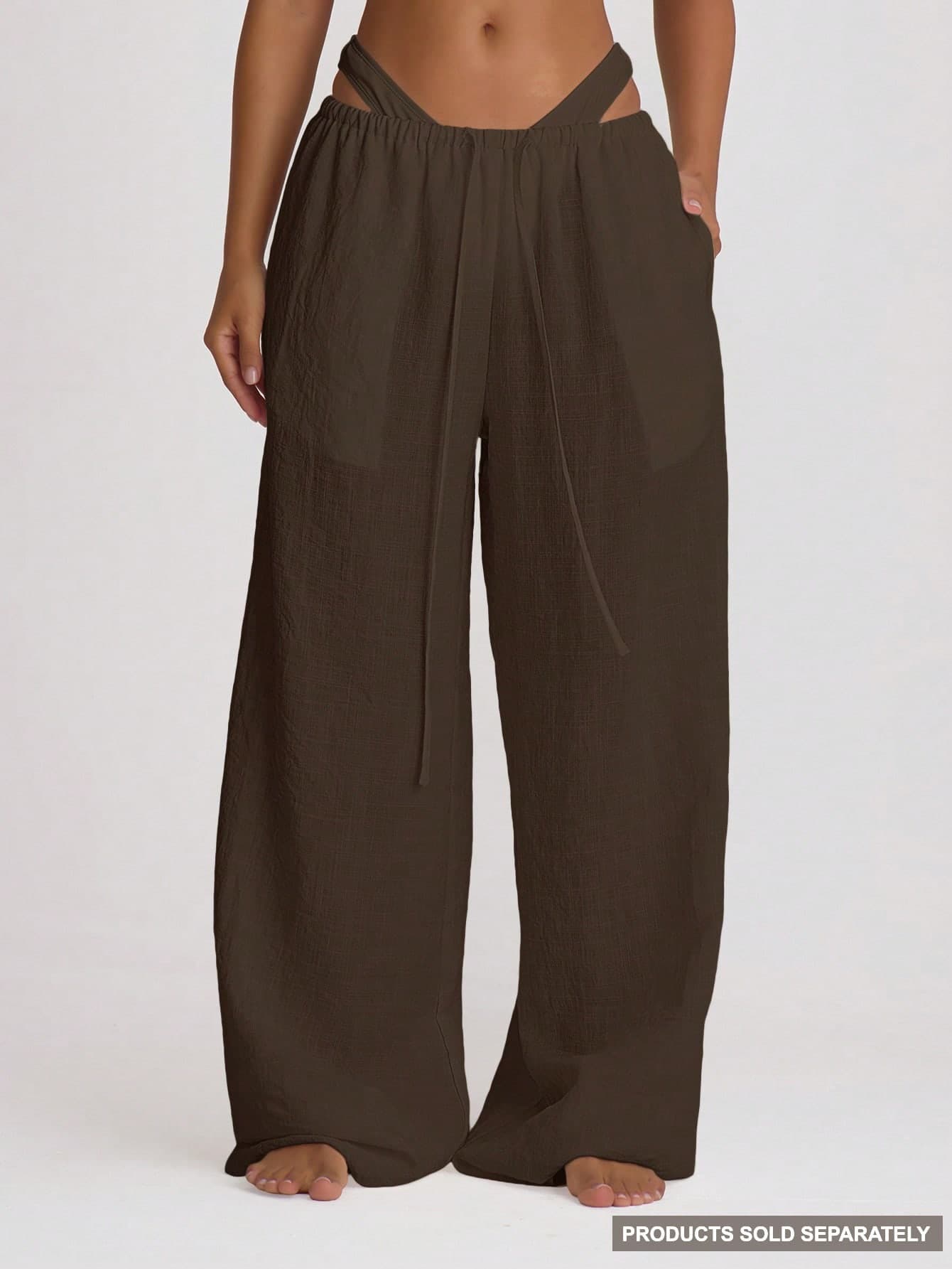 Musera Resort Drawstring Wide Leg Linen Trousers Cover Up Swim Vacation Holiday Summer Travel Beachwear Basics Hen Do Wedding Bridal Bachelorette Resort Core