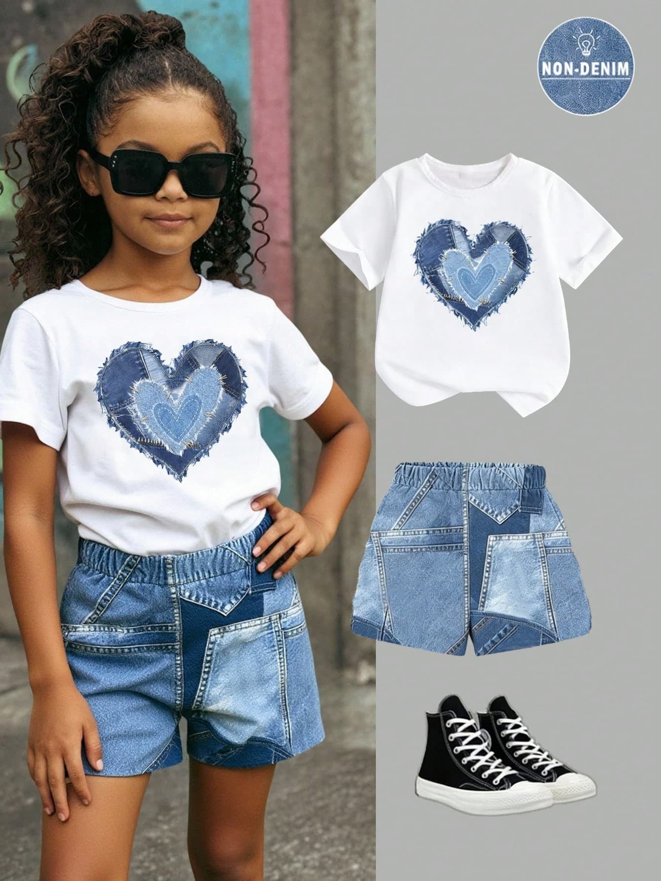 2pcs/Set Toddler Girls' Cartoon Floral Princess T-Shirt And Shorts Set, Sweet & Cute, Comfortable & Versatile, Suitable For Summer Outings,