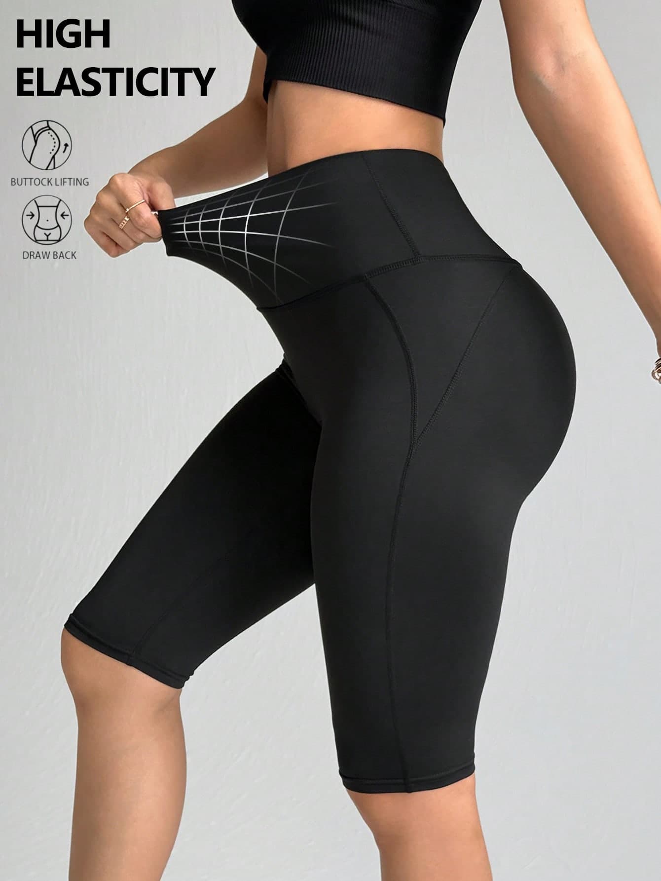 Easithlete Easithlete Women Seamless Solid Color High Waist Sports Shorts