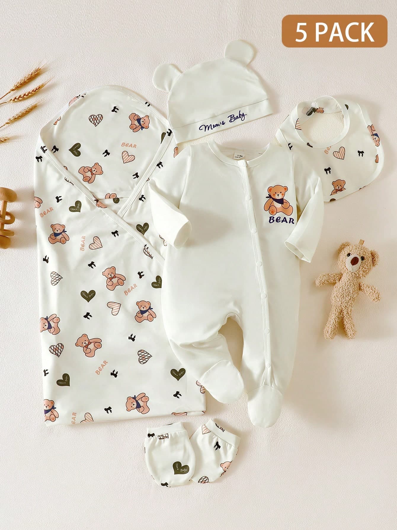 SHEIN Newborn Baby Clothes Gift Set, Spring/Summer New Style Layette Outfit, Infant Romper Suit For Newborn, Shower Gift Newborn Outfits Newborn Clothes Set