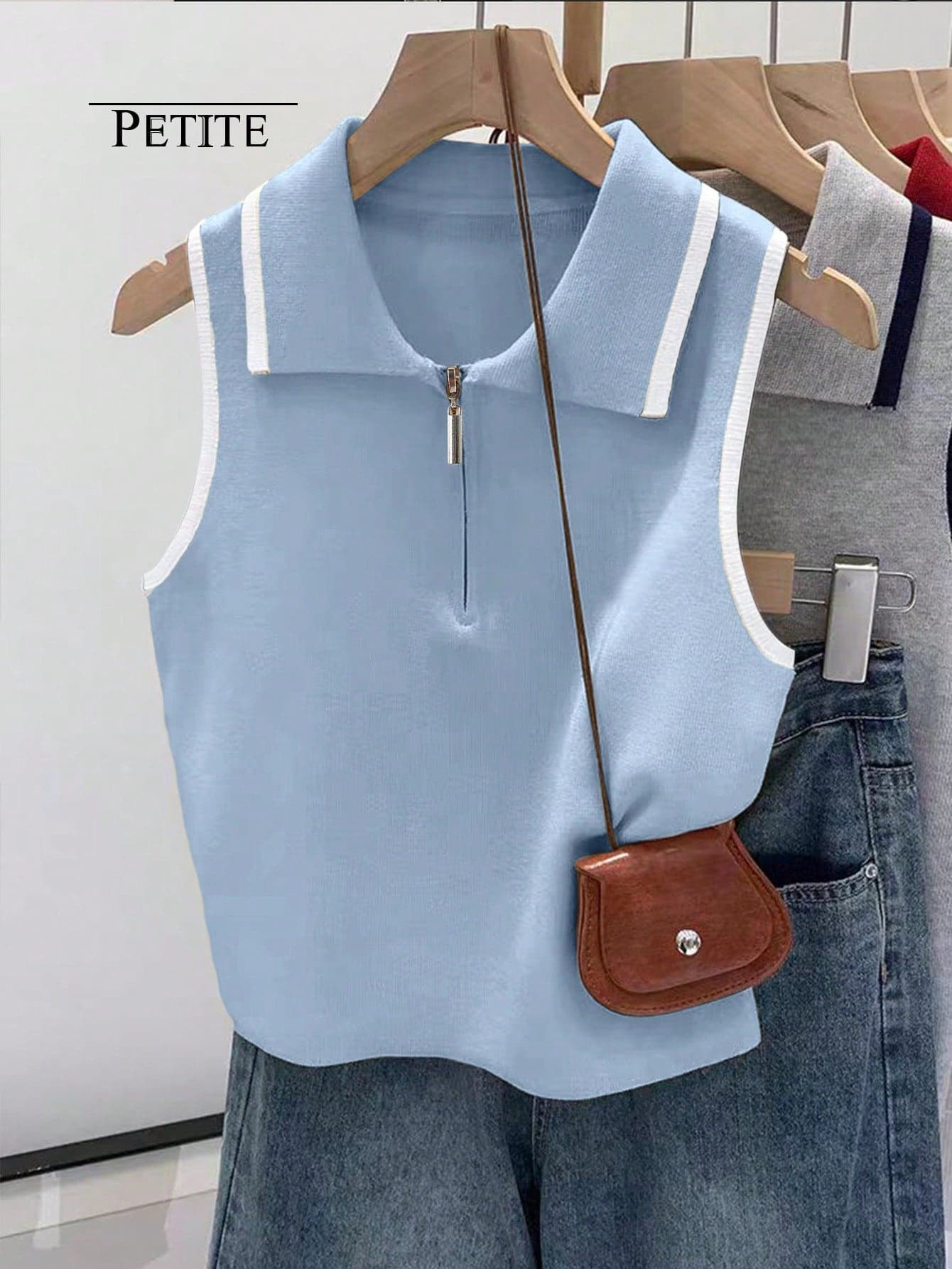 GlowEve Women's Casual Patchwork Color Versatile Daily Wear Top ,Petite Women