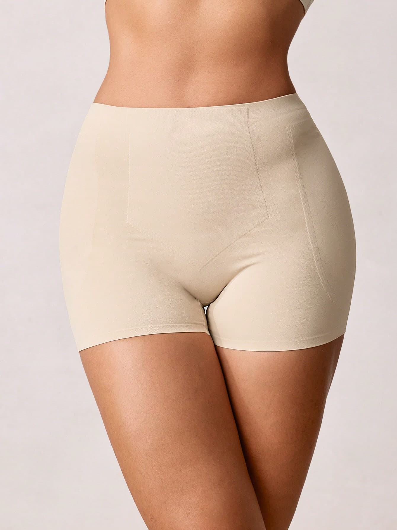 Veilyse 1pc Women's Seamless High Waist Shaping Shorts, Shapewear Tummy Control Tight Shorts Underwear Panties Waist Trainer Butt Pads Shaping Pantsfor Summer