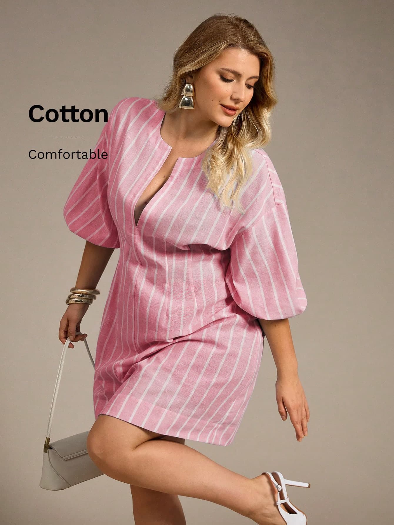 Auralis Plus-Size Women's White Dress, Medium Sleeve Dress,Vacation Outfits Woman Casual Dresses For Modest Women Mini Skirts Dress,Cute