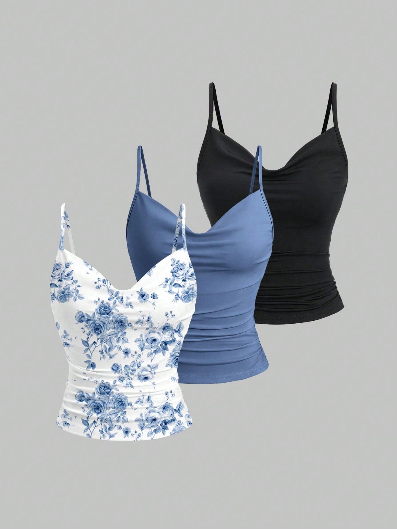 Sweetra 3pcs Set Women Slimming Camisole Top , Versatile Y2K Top