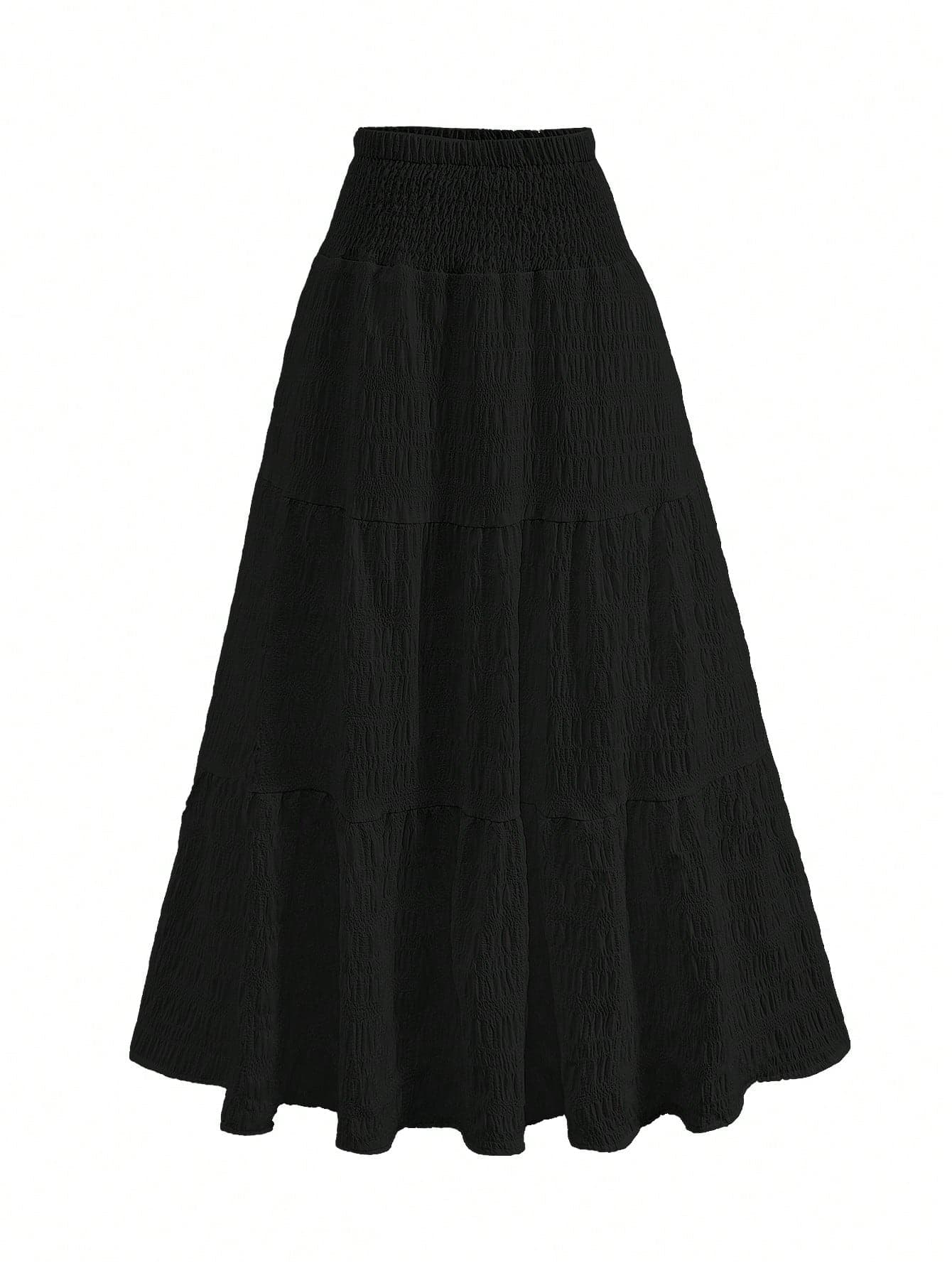 Girlism Teen Girl White,Ruffle Skirt Boho Long Skirt Break Paperbag Waist Frill Trim Ruffle Hem Skirt