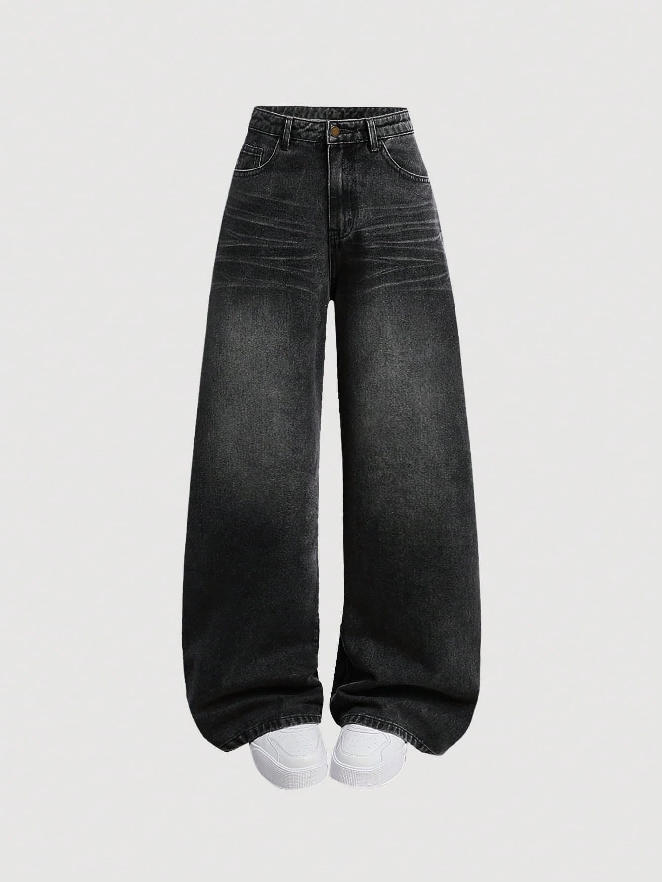 SHEIN Girlism Teen Girl Y2k Vintage Baggy Jeans Wide Leg Denim Pants Harajuku Kpop Streetwear Trousers Retro 2000s Style Spring , Fall Clothes Back To School Winter