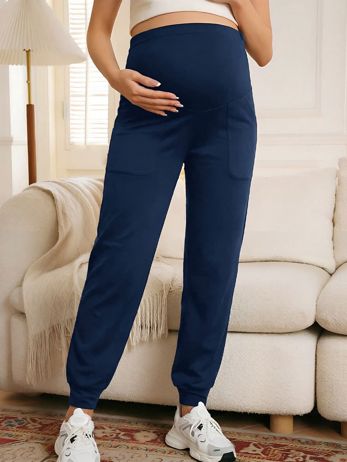 GentleRue Maternity Maternity Solid Color Adjustable Waist Casual Versatile Daily Wear & Sports Jogger Pants