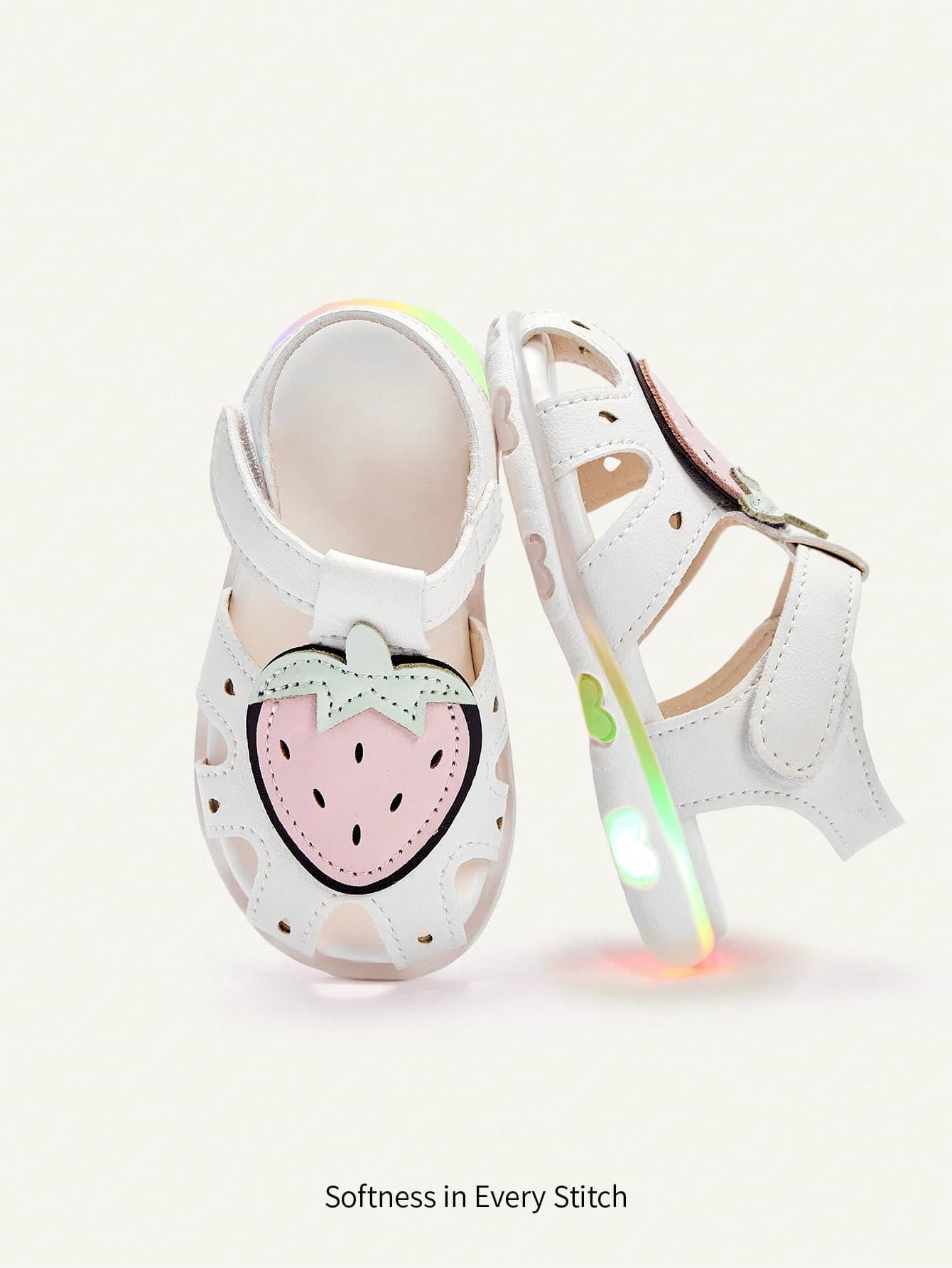 Cozy Pixies Girls' Strawberry Hollow Sandals, Baby Soft-Soled Toddler Shoes,Princess, Lamp Shoes, Fashionable And Versatile Summer Seaside Vacation Pastoral