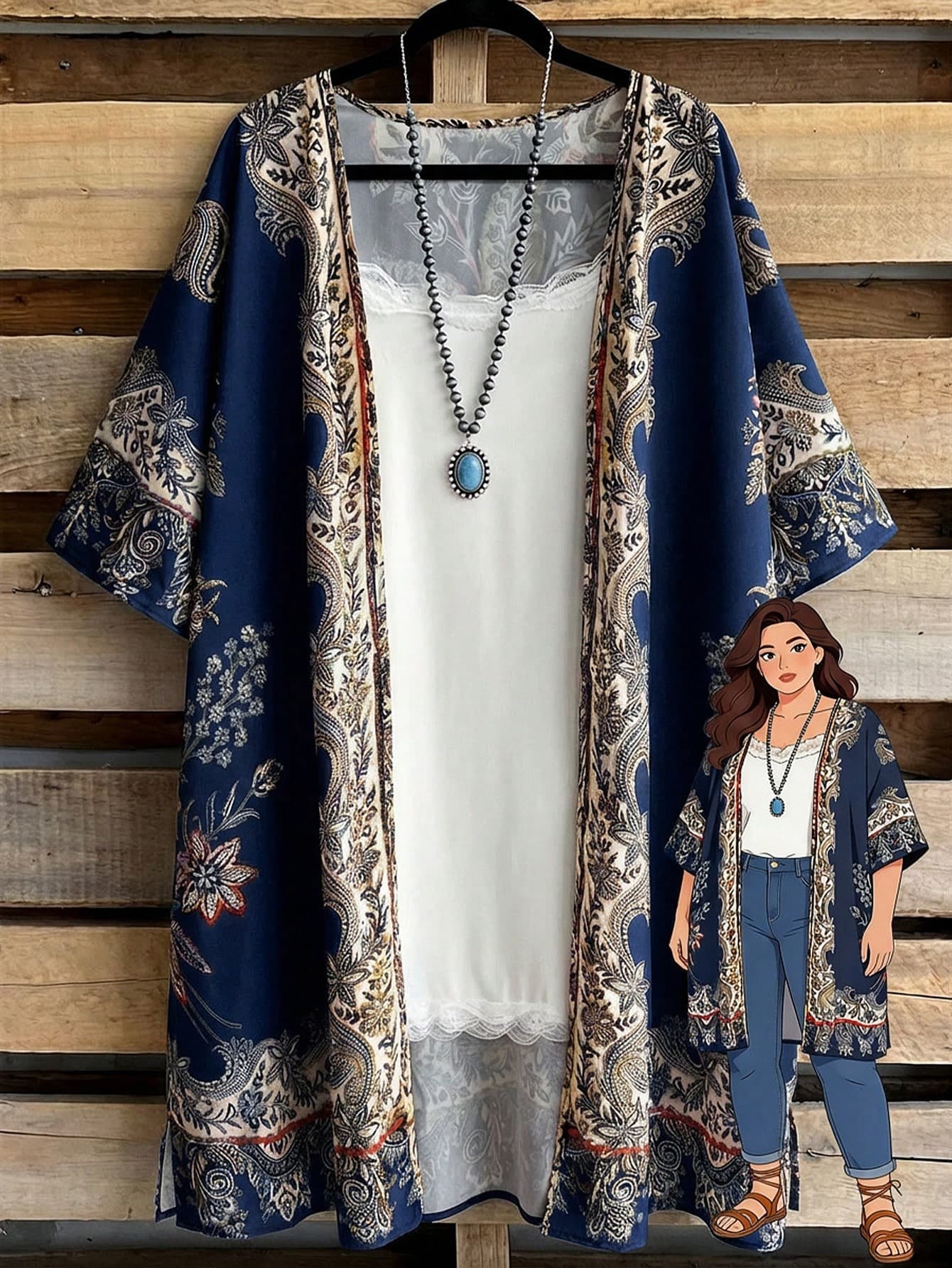 EMERY ROSE Plus Size Retro Casual Summer Short Sleeve Loose Jacket,Eclectic Autumn Holiday Outfits,Women's Country Clothing,Beach Vegas Vacation Clothing Fall