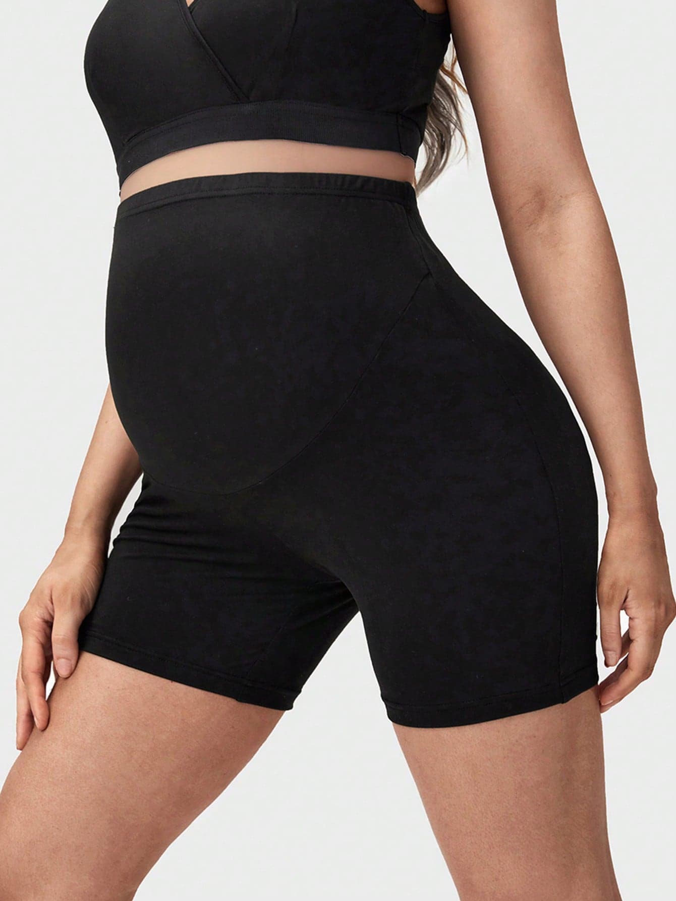 SHEIN Maternity Solid Biker Shorts World Cup
