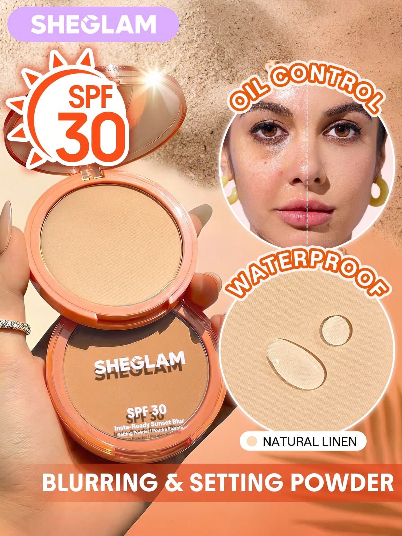 SHEGLAM Insta-Ready Sunset Blur Setting Powder-11 Natural Linen