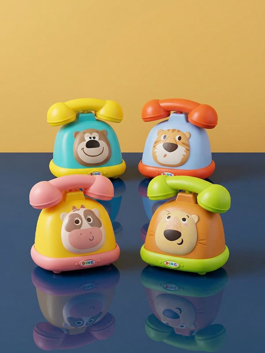 MINKOJA MINKOJA 1Pc Cartoon Animal Toy Telephone – Cute Animal Shapes, Rotating And Rolling Telephone, Early Education Pull-String Toy, Fun Communication Role-Playing Gift, Birthday Present.