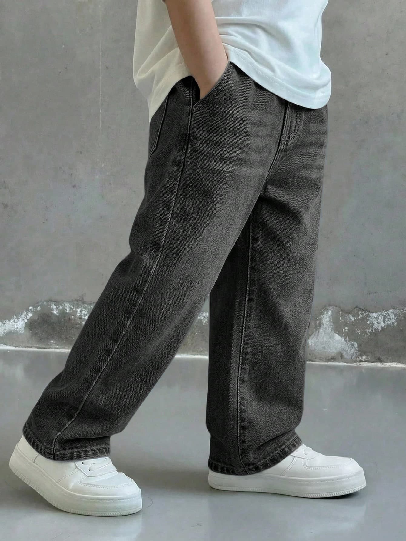 Young BoyLoose Straight Leg Blue Denim Jeans