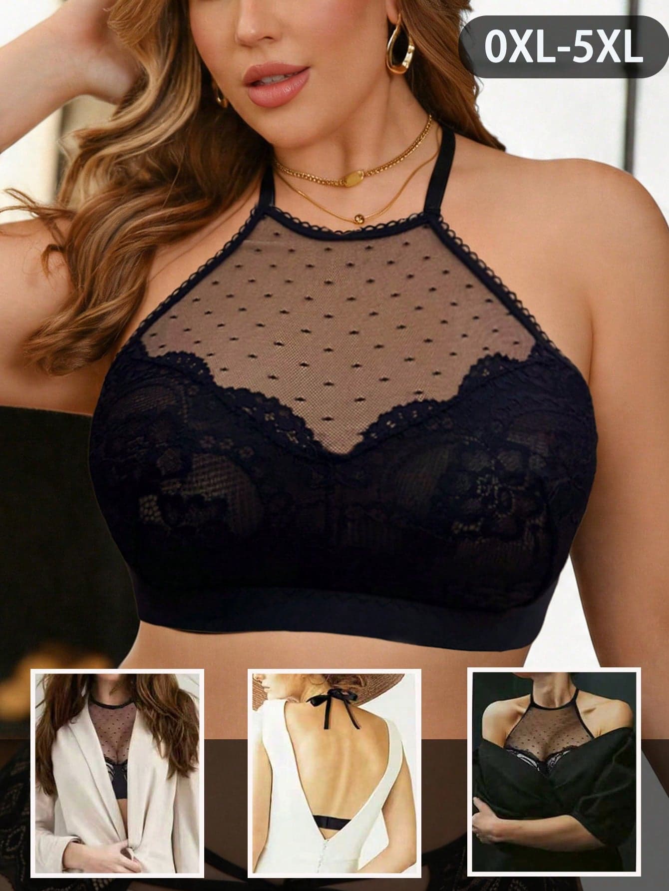 Seduluxe 1pc Plus Size Lace Wireless Bra