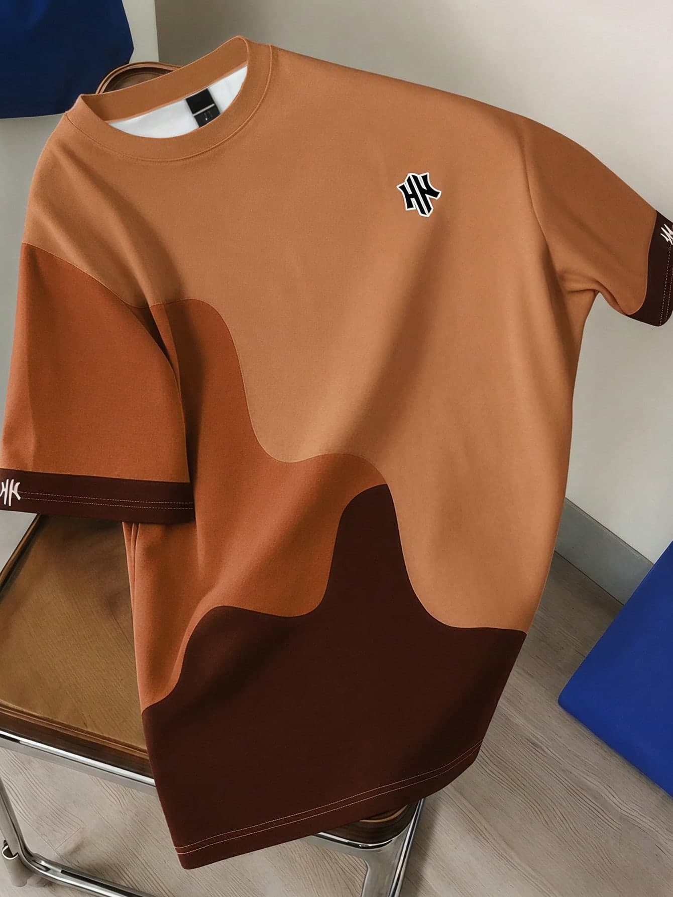 Manfinity Joysei Men's Round Neck Color Block Letter Print Casual Everyday T-Shirt