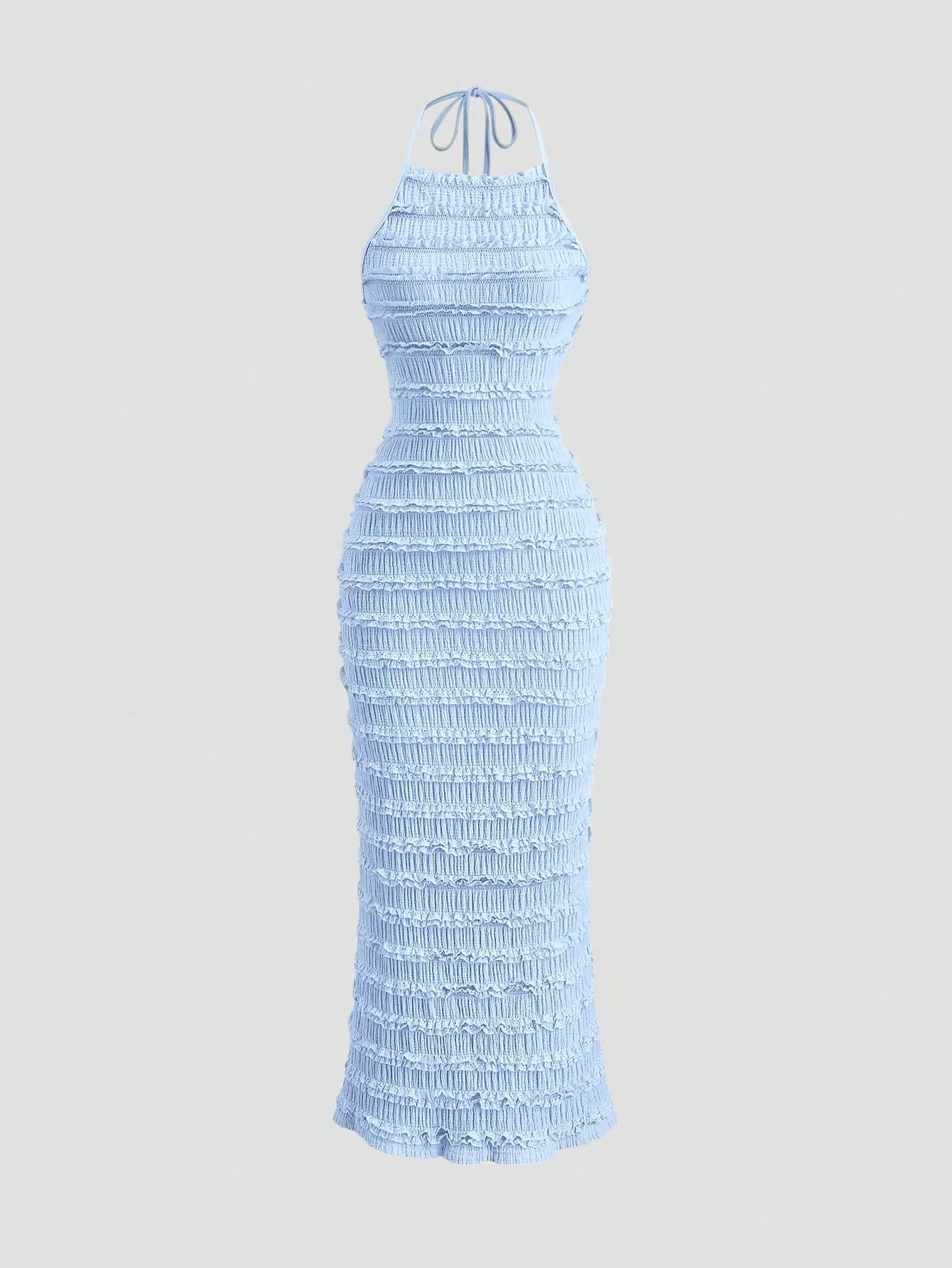 Sweetra Women's Light Yellow Pleated Lace Maxi Dress, Romantic Sexy Resort Style, Spring/Summer