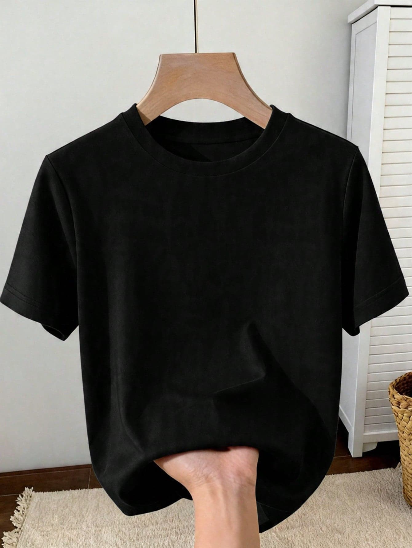 Resyla Women's Solid Color Casual Versatile Round Neck Short Sleeve T-Shirt
