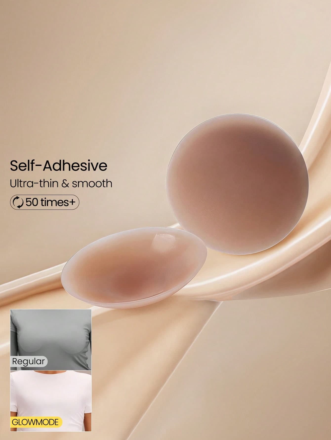 GLOWMODE 1 Pack Silicone Thin Seamless Non-Adhesive Reusable Nipple Covers Pasties Daily Casual Wear
