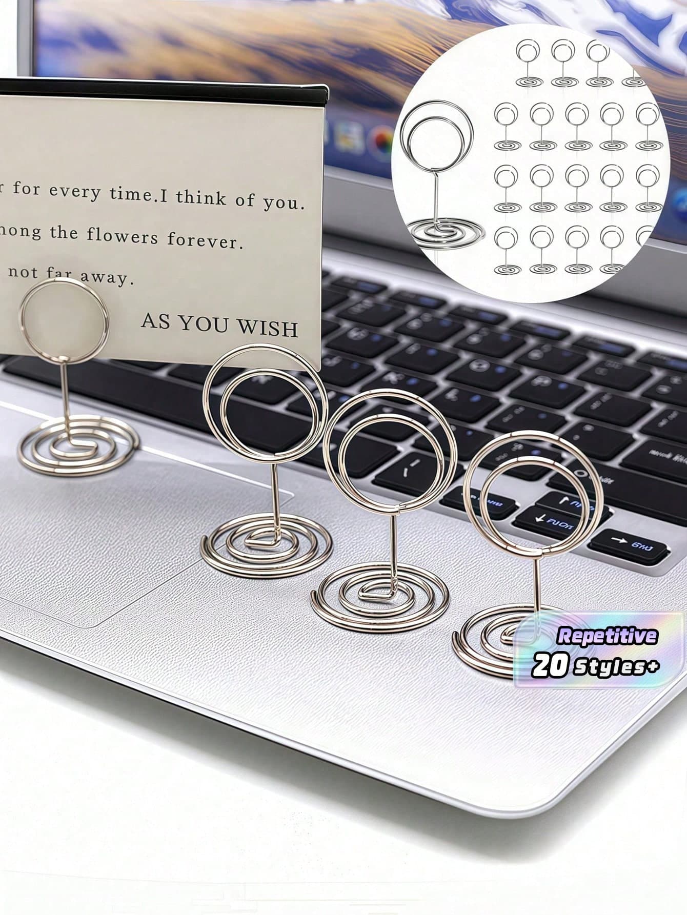 1/5/20 PCS  Silver Stainless Steel Card Holder Number Holder Is Reusable And Indispensable For Weddings, Graduations, Restaurants, And Christmas Gift Events