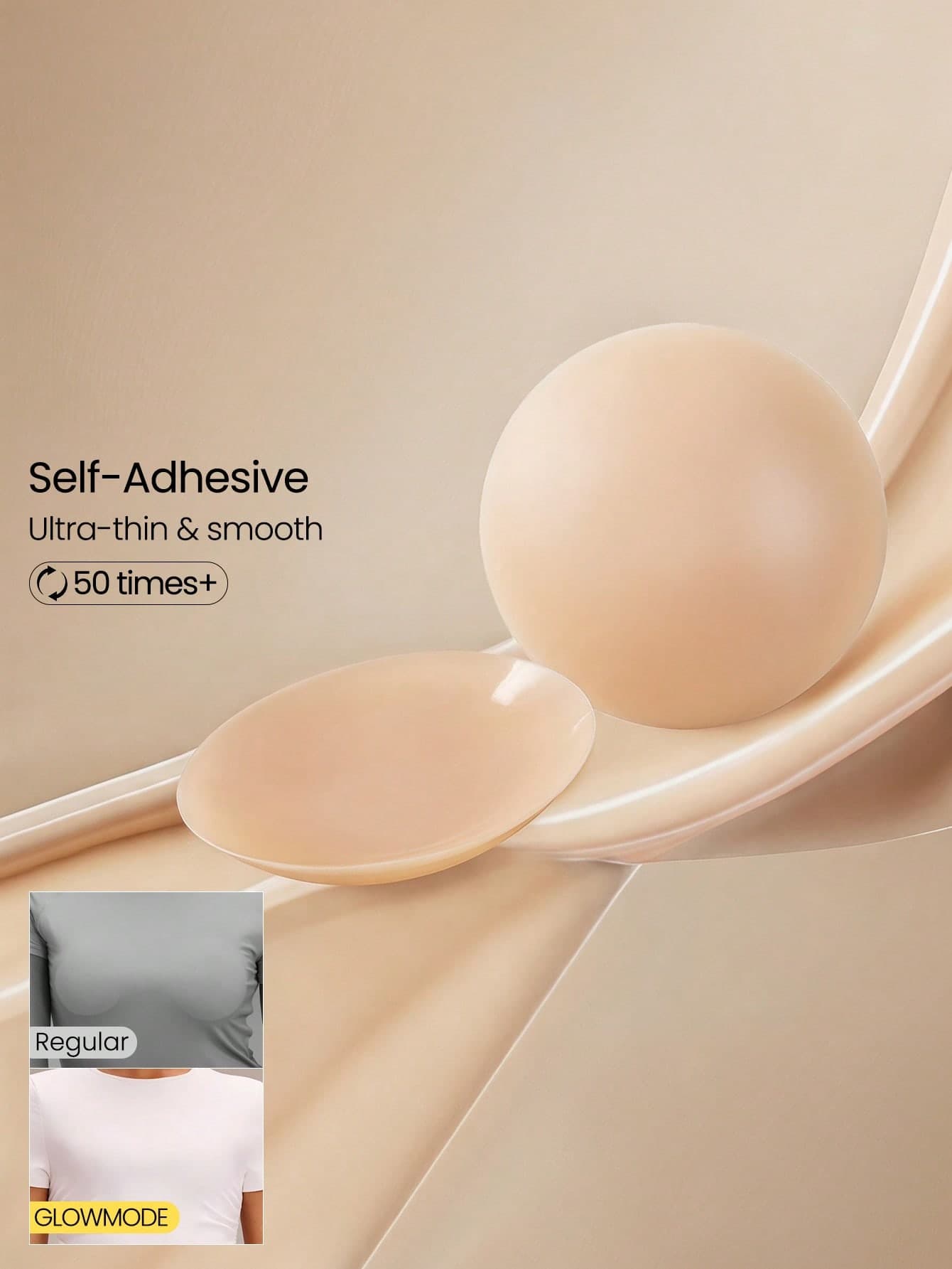 GLOWMODE 1 Pack Silicone Thin Seamless Non-Adhesive Reusable Nipple Covers Pasties Daily Casual Wear
