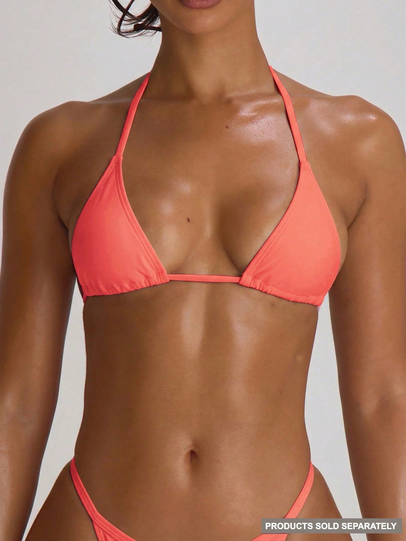 Musera Resort Micro Triangle Halterneck Tie Bikini Top Swim Vacation Holiday Summer Travel Beachwear Basics Solid Colour Swimwear Resort Core