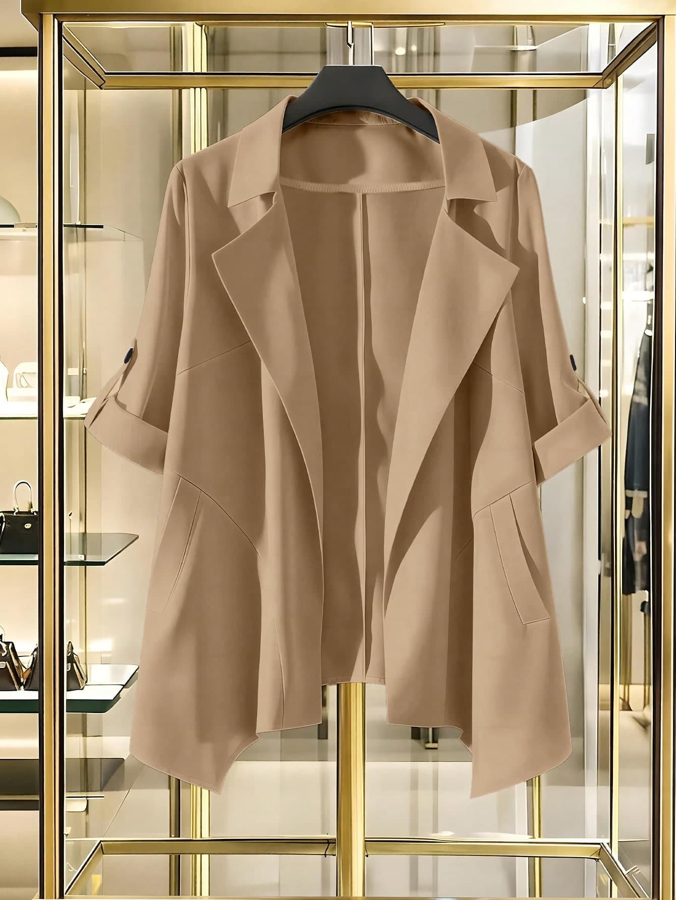 GlowEve CURVE Plus Size Women Solid Color Casual Versatile Commuting Long Sleeve Blazer