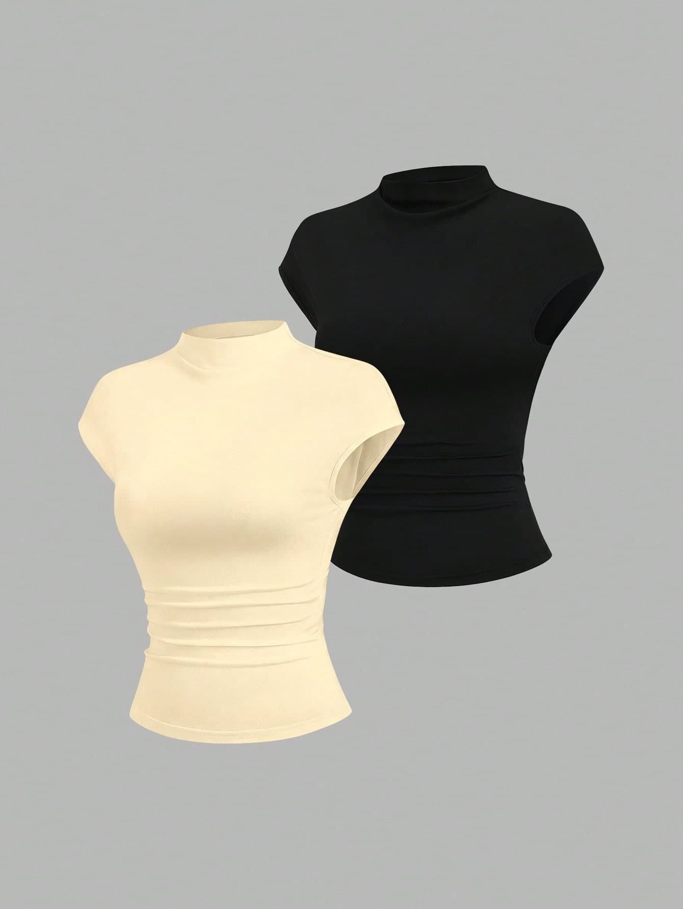 Sweetra Solid Color T-Shirt, Minimalist Versatile, Suitable For Commuting And Daily Wear, Spring/Summer